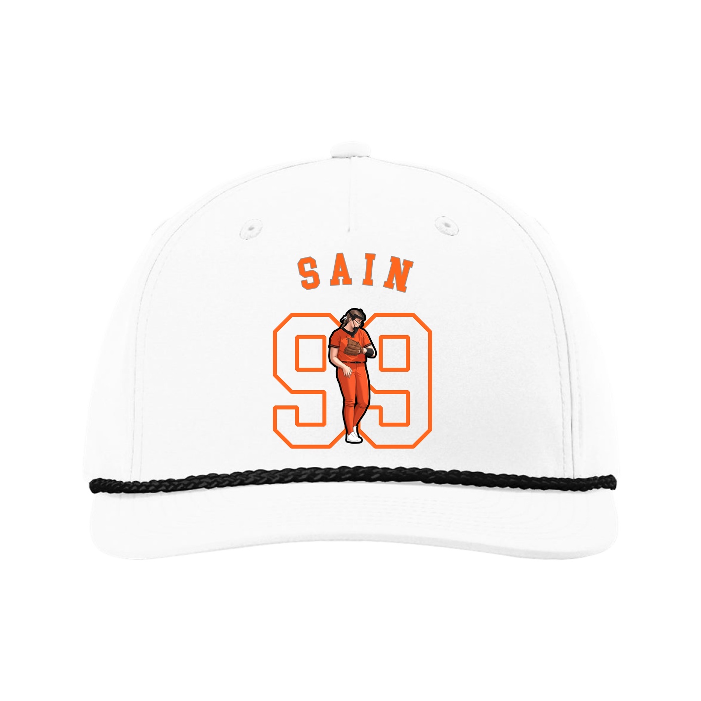 Five-Panel Classic Rope Cap — Shirsey Arch in White
