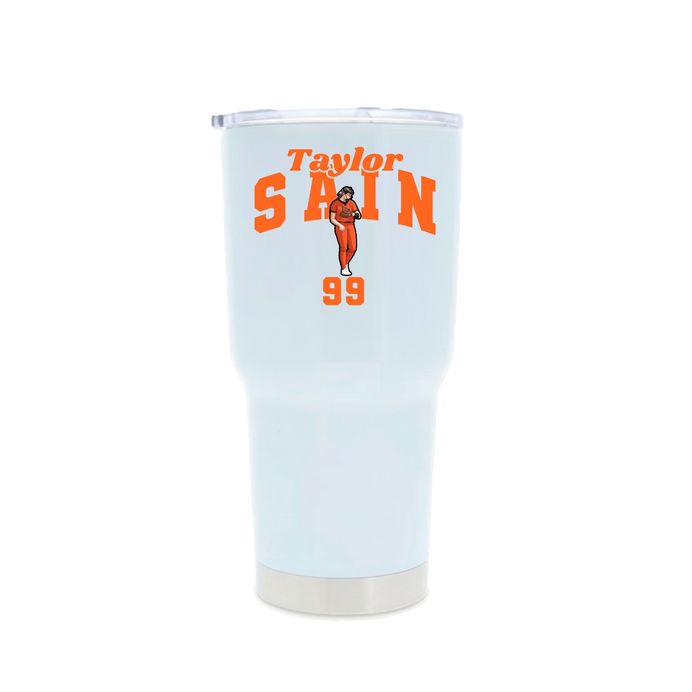 30oz Stainless Steel Tumbler — Signature Arch in White