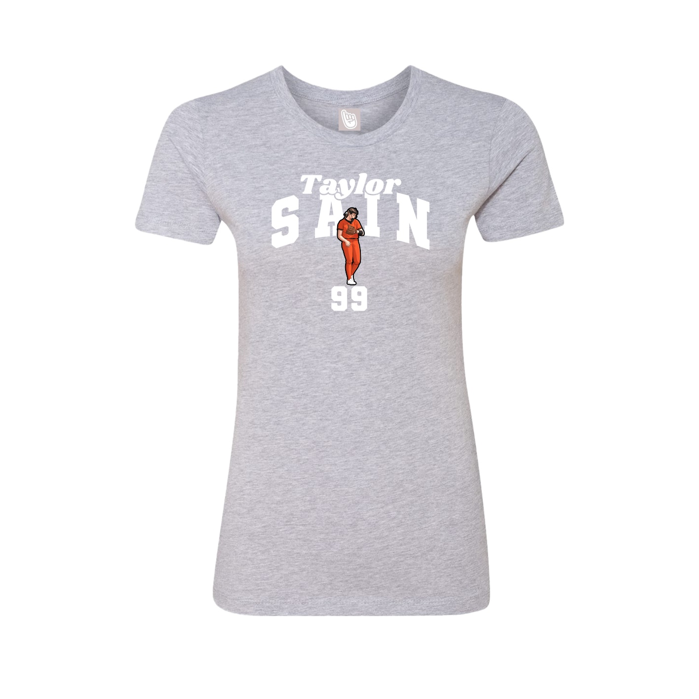 Fitted Women's Tee — Signature Arch in Grey