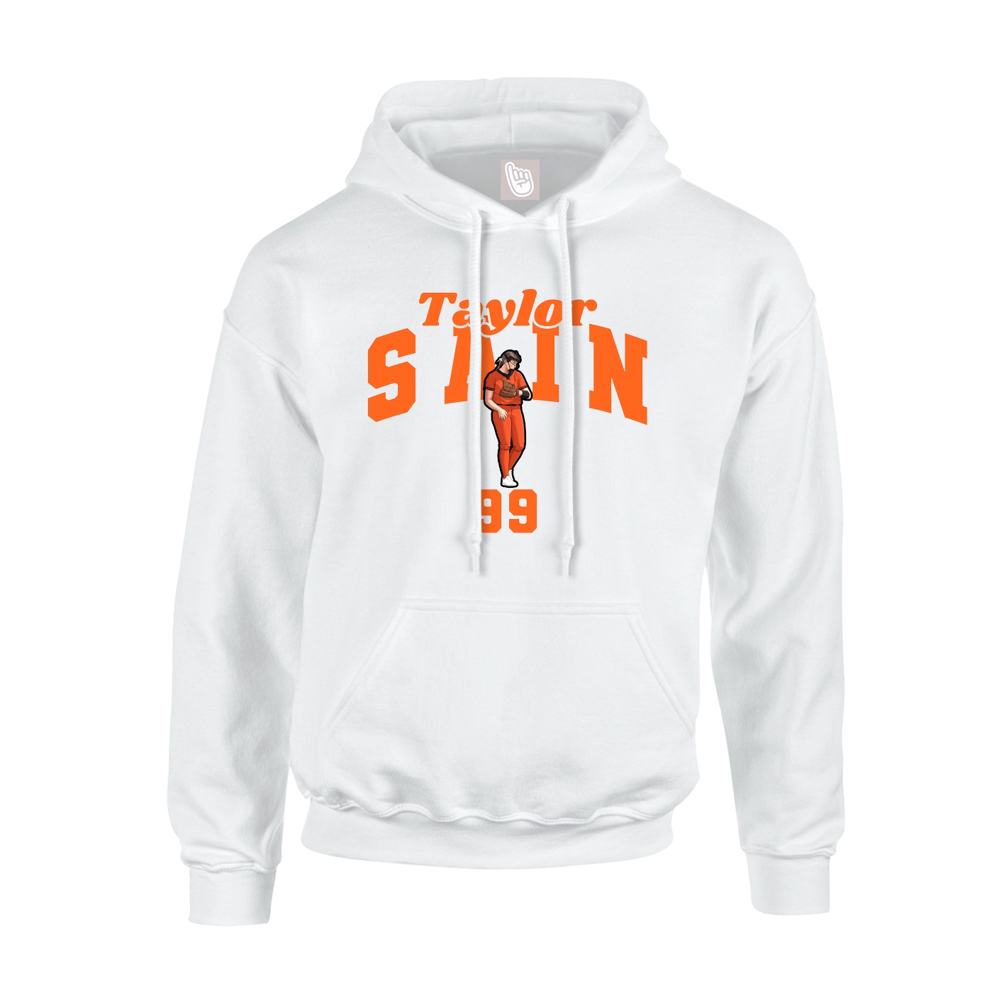 Youth Hoodie — Signature Arch in White