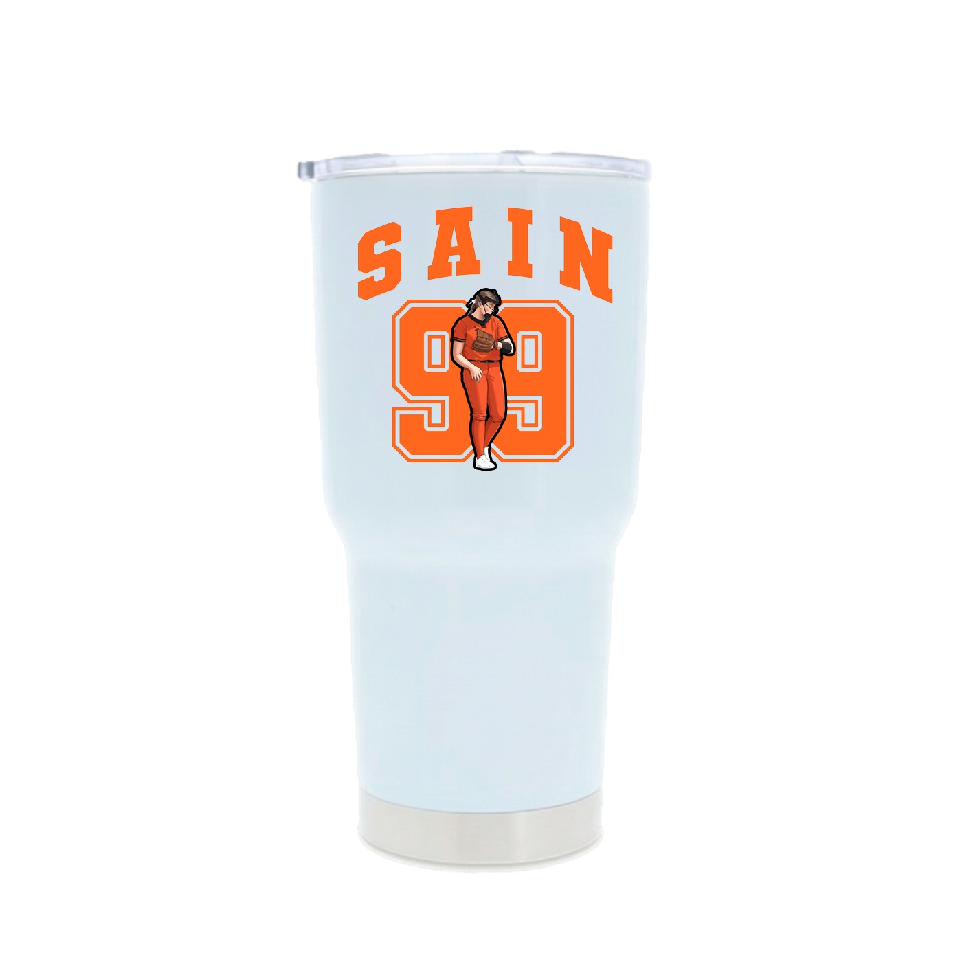 30oz Stainless Steel Tumbler — Number in White