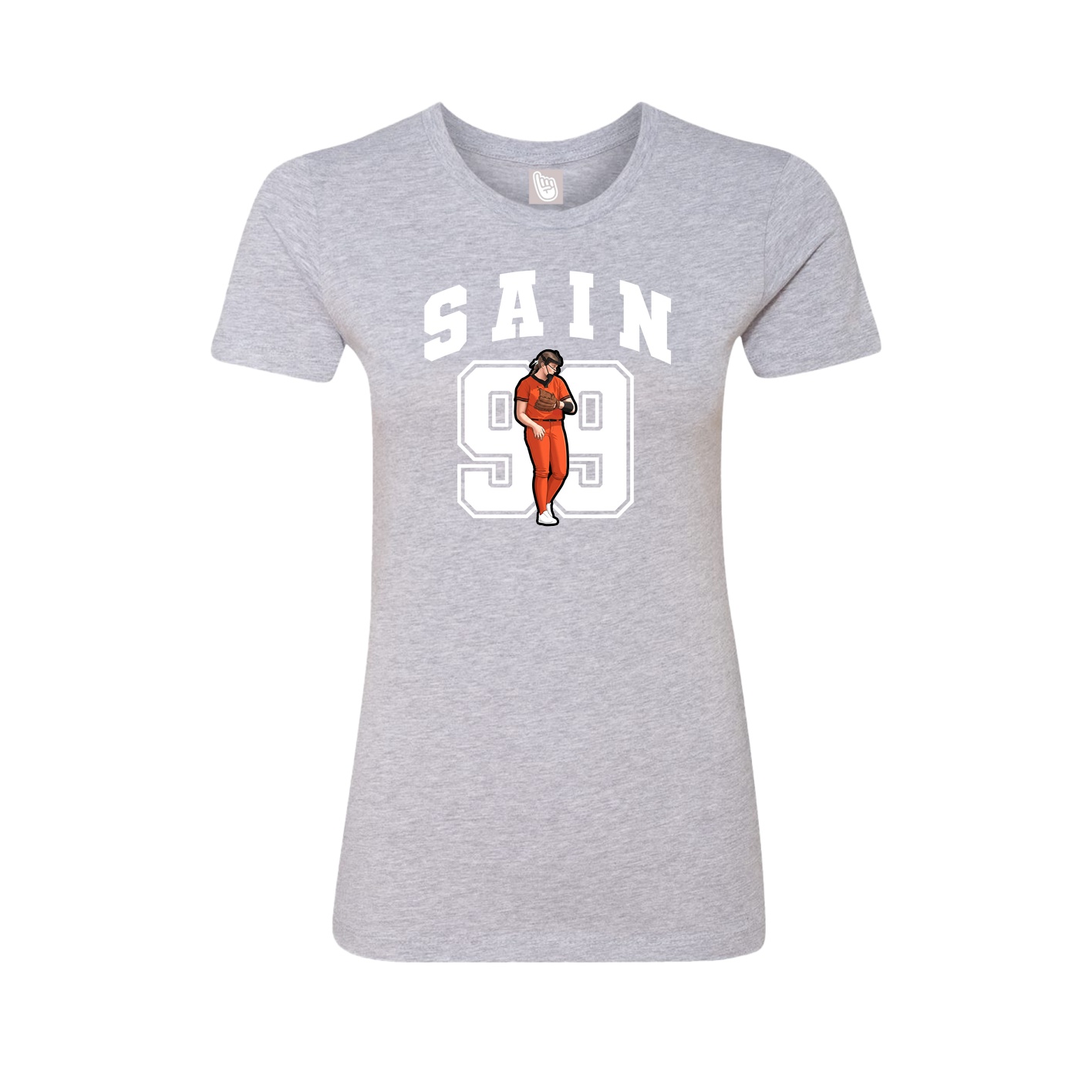 Fitted Women's Tee — Number in Grey