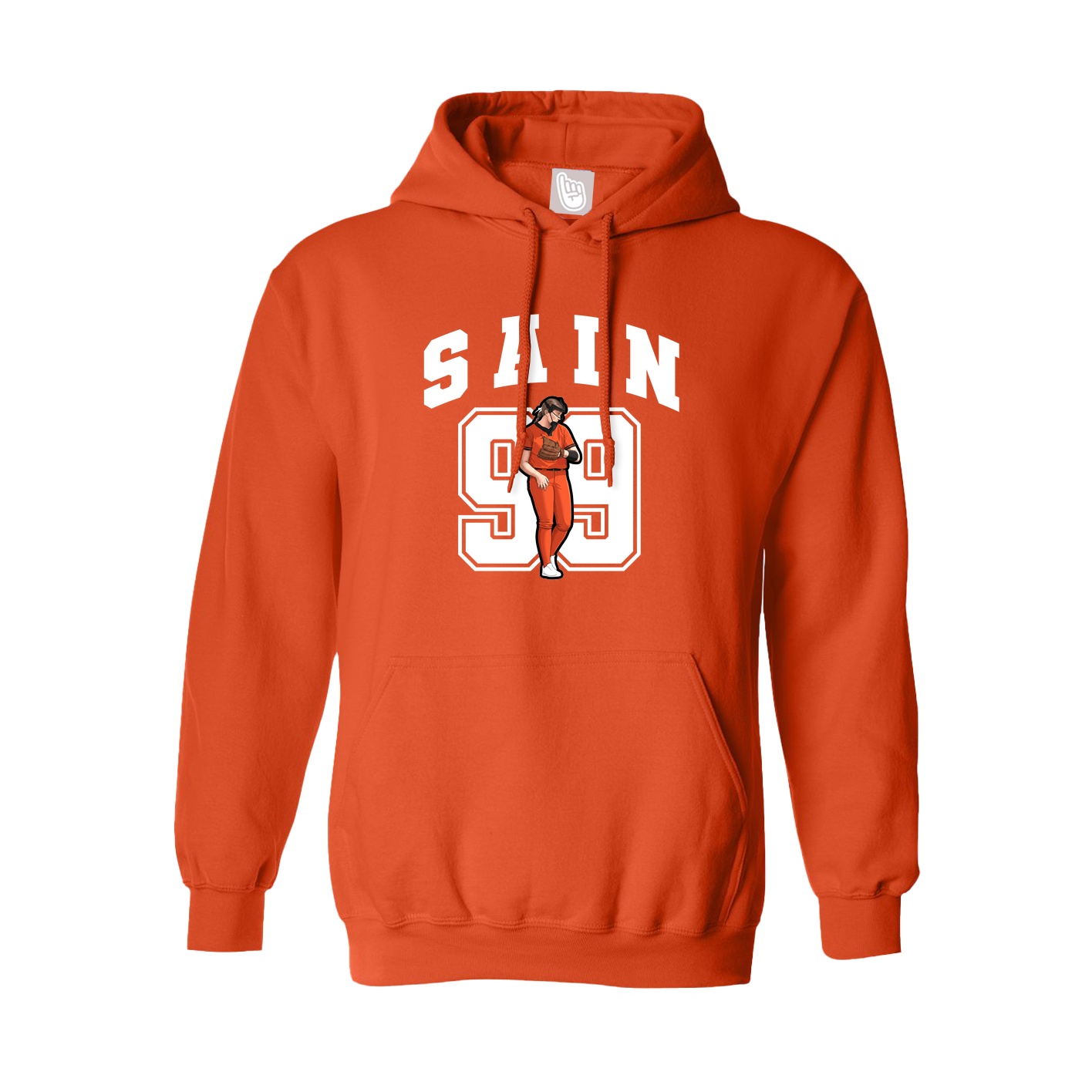 Youth Hoodie — Number in Orange
