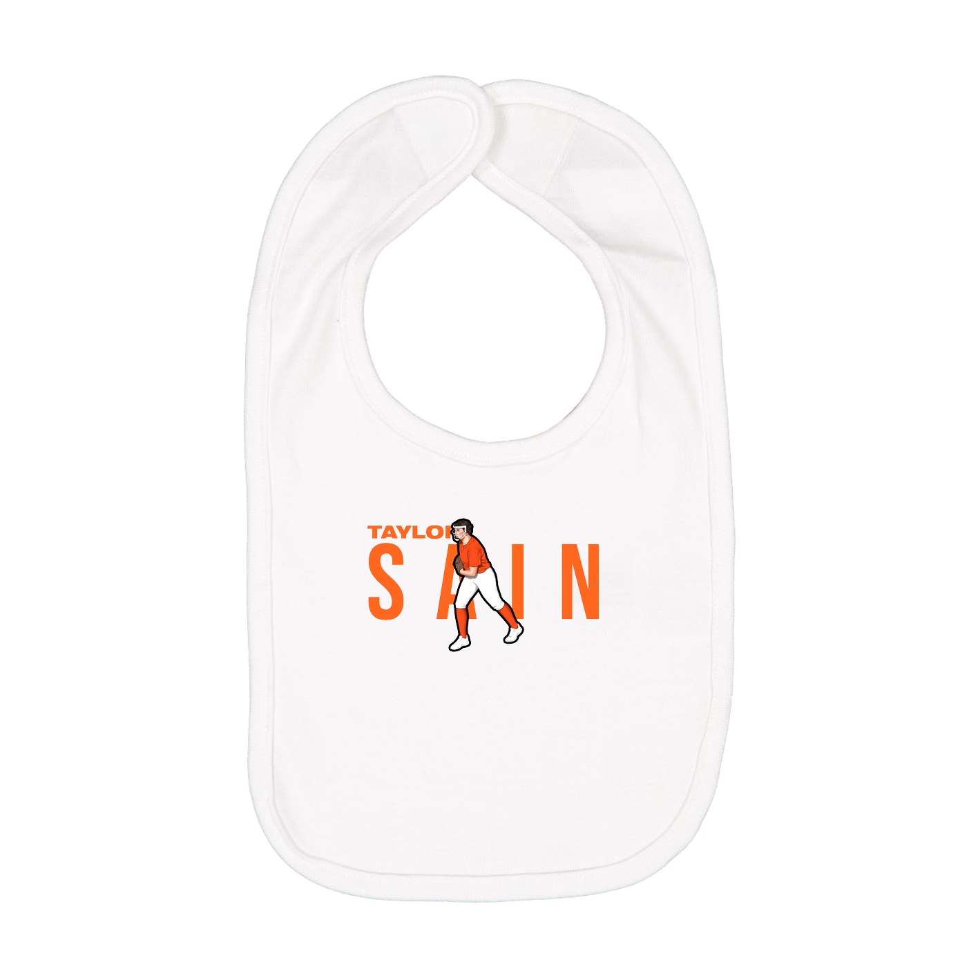 Infant Bib — Player Name in White