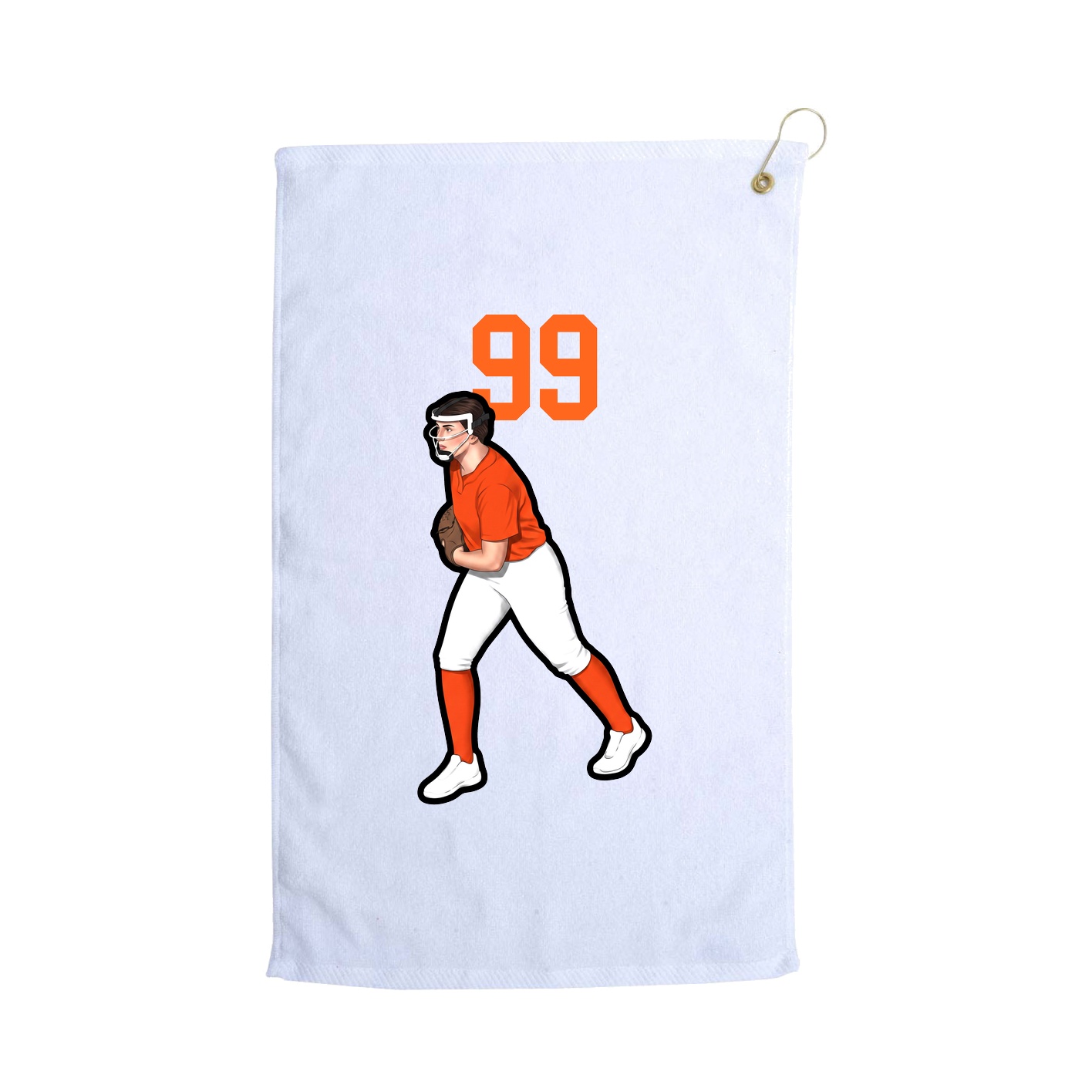 Golf Towel — Number Top in White