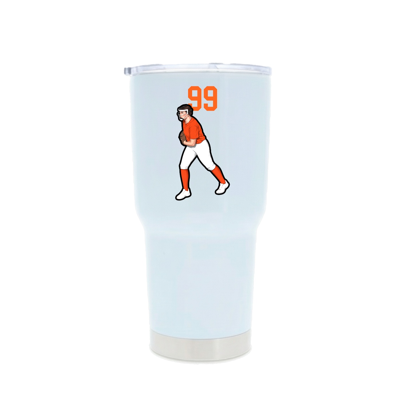 30oz Stainless Steel Tumbler — Number Top in White