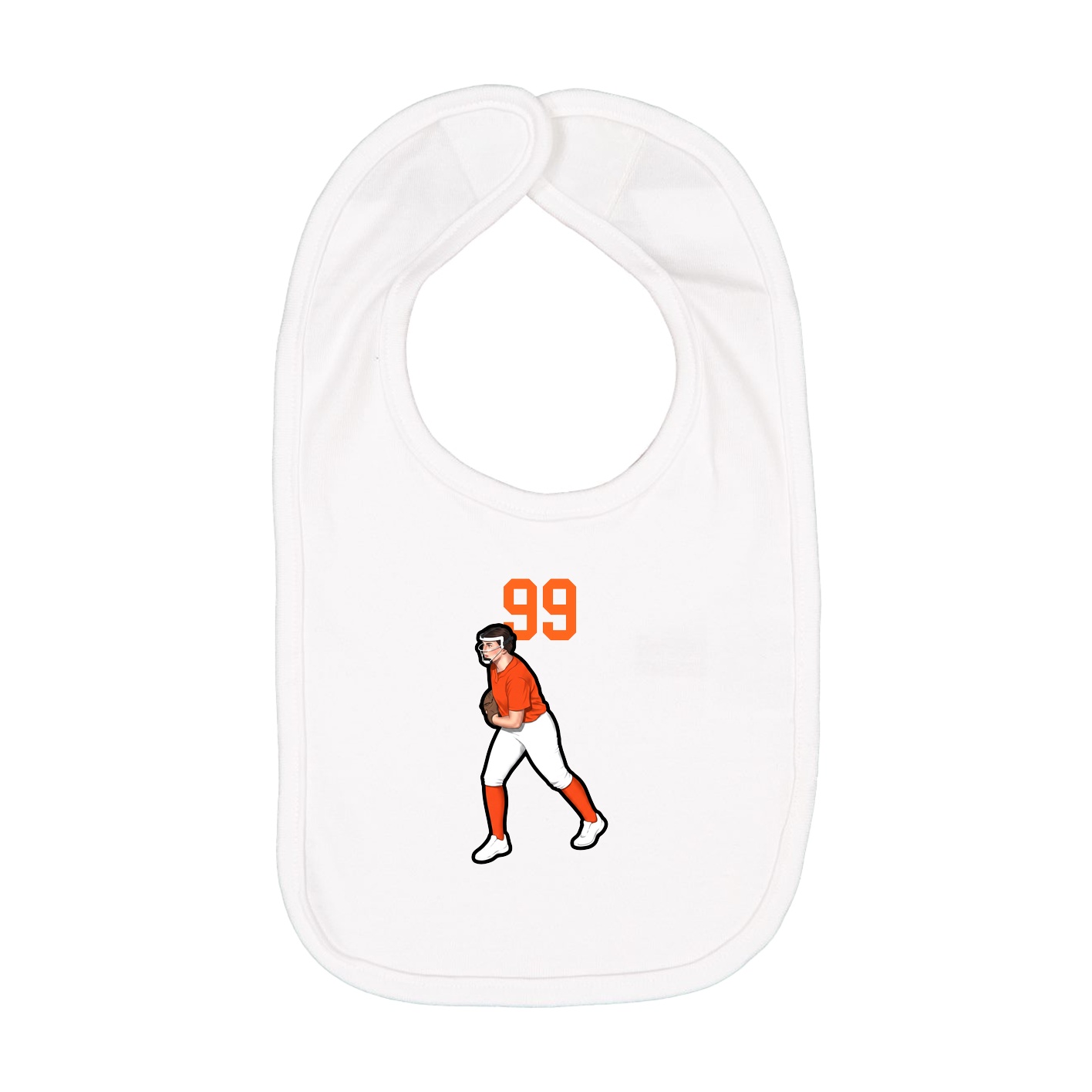 Infant Bib — Number Top in White
