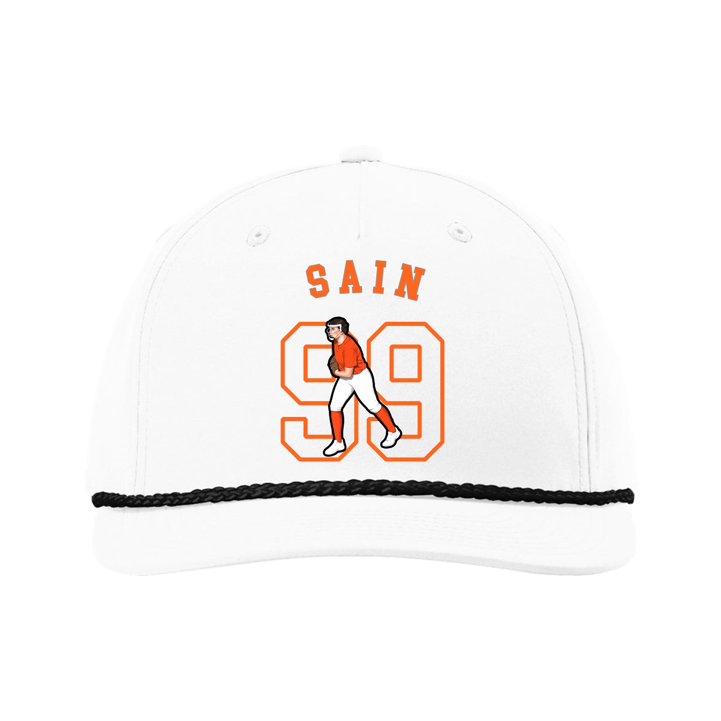 Five-Panel Classic Rope Cap — Shirsey Arch in White