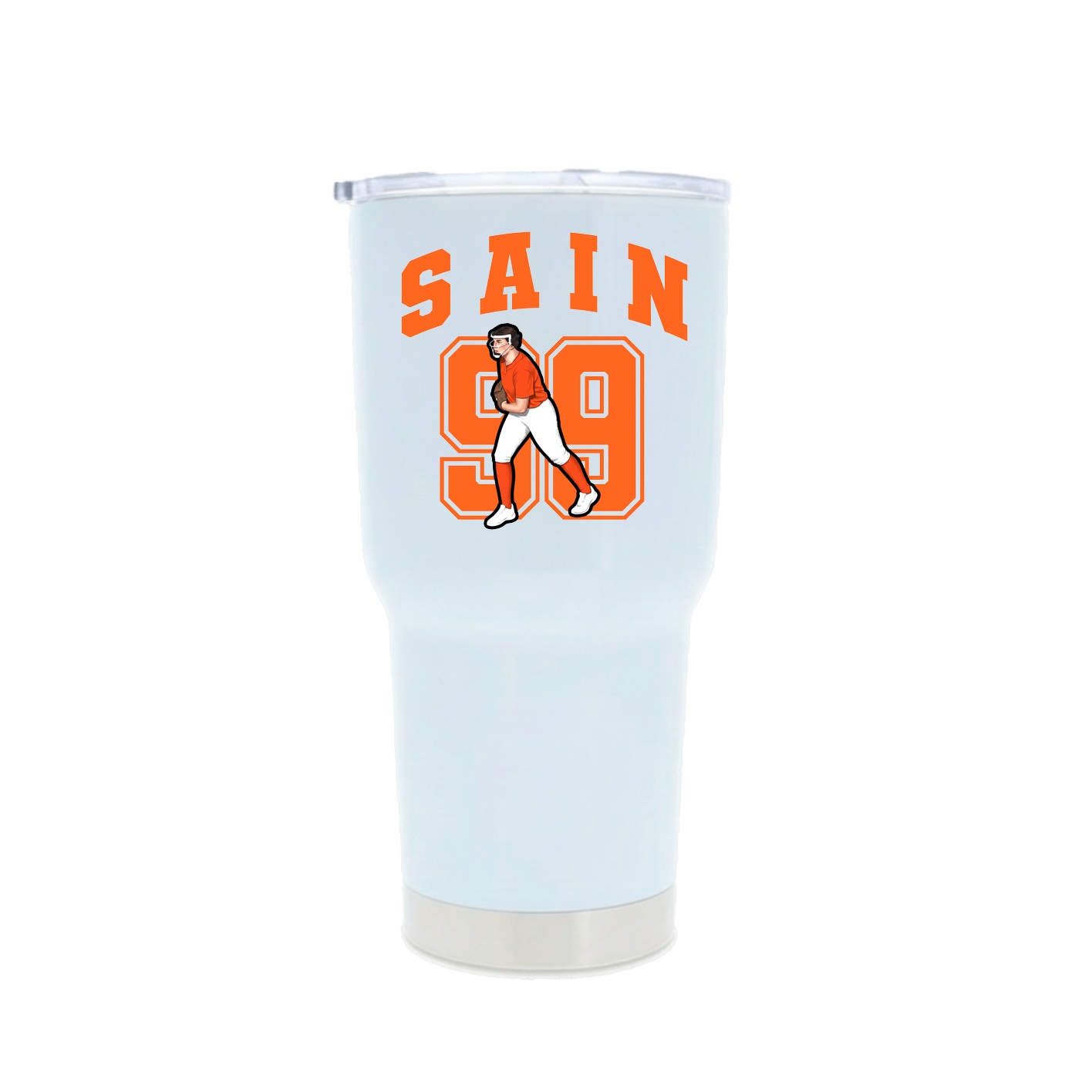 30oz Stainless Steel Tumbler — Number in White