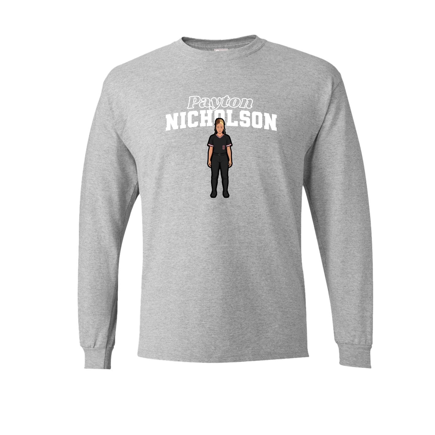 Long Sleeve Tee — Name Arch in Grey