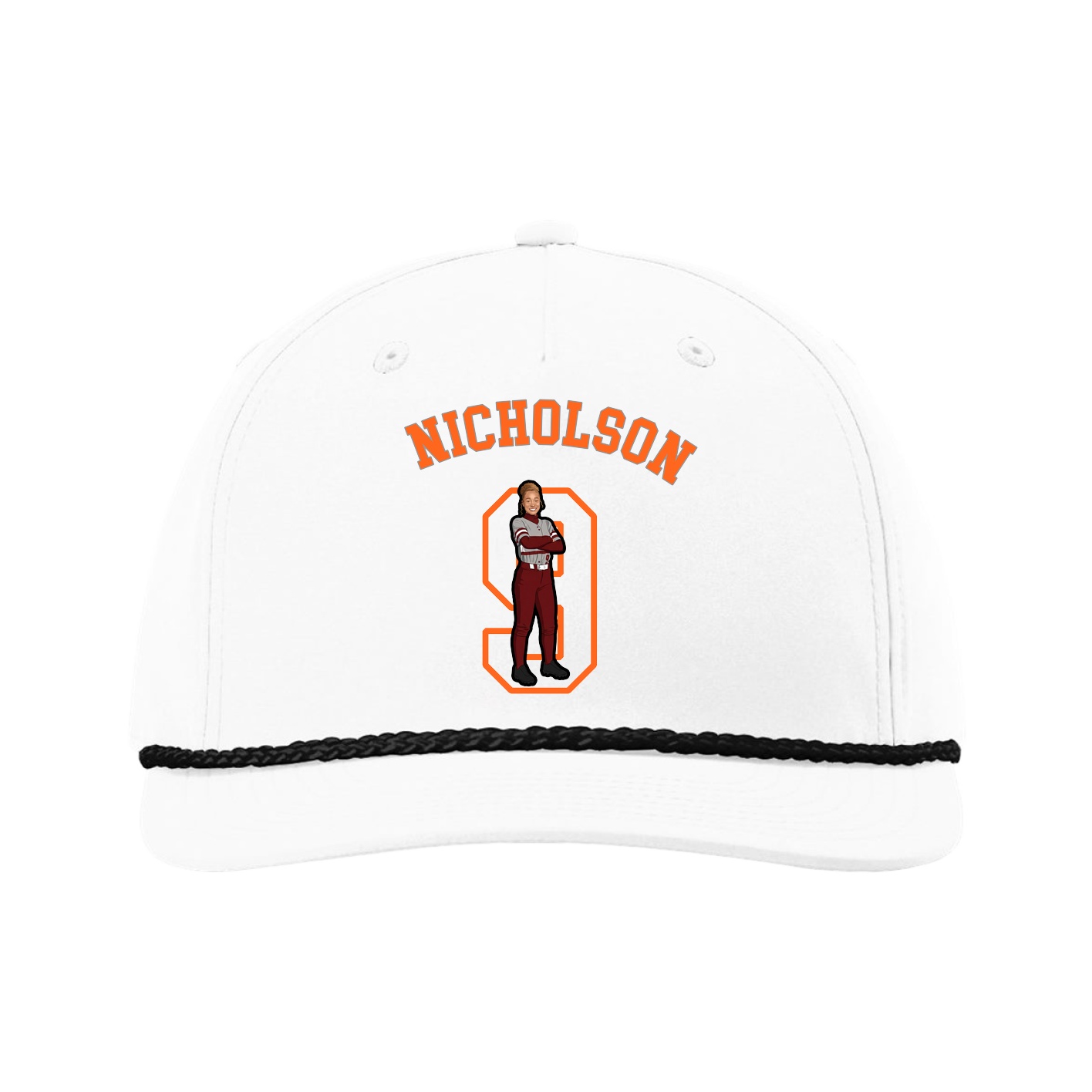 Five-Panel Classic Rope Cap — Shirsey Arch in White