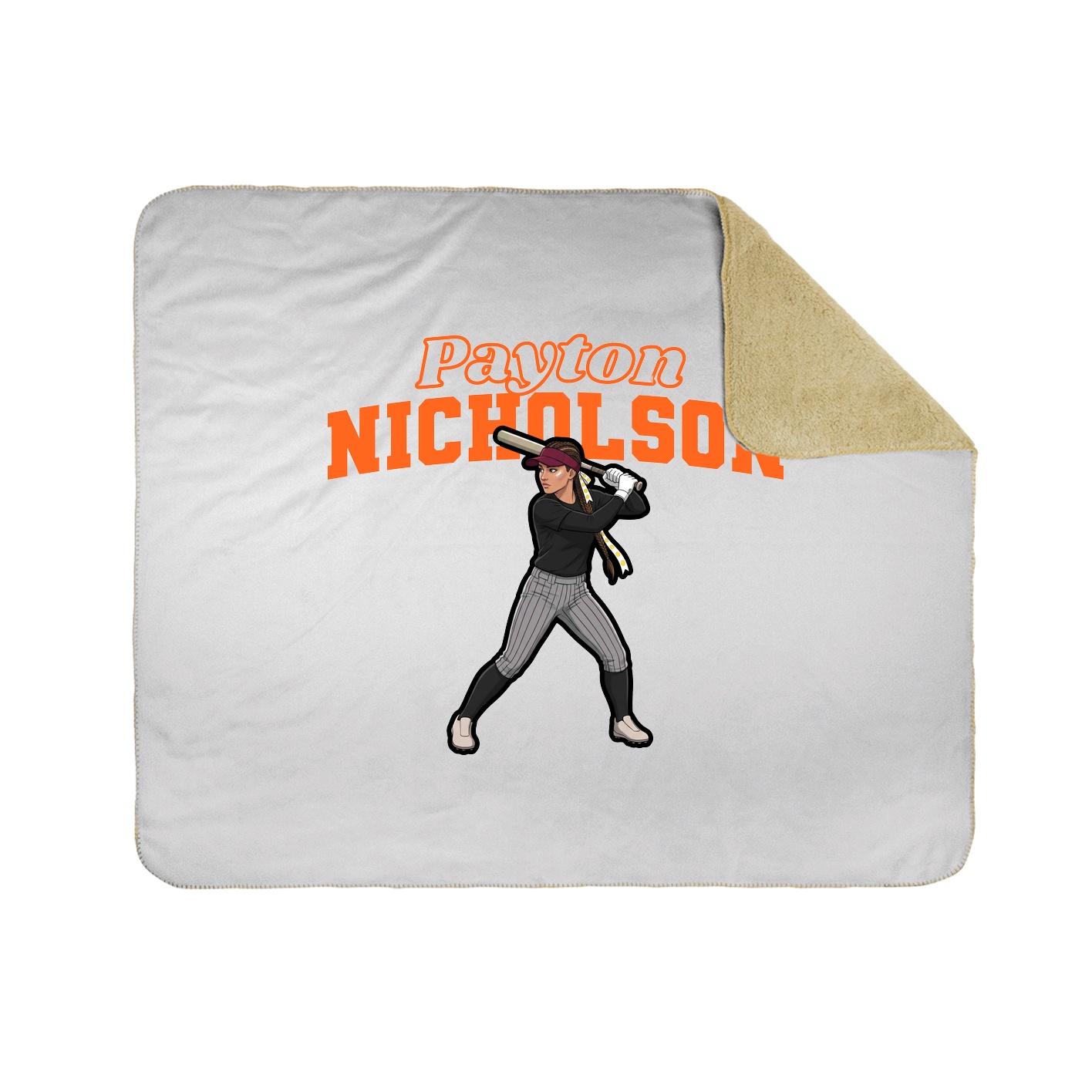 Throw Blanket — Name Arch in White