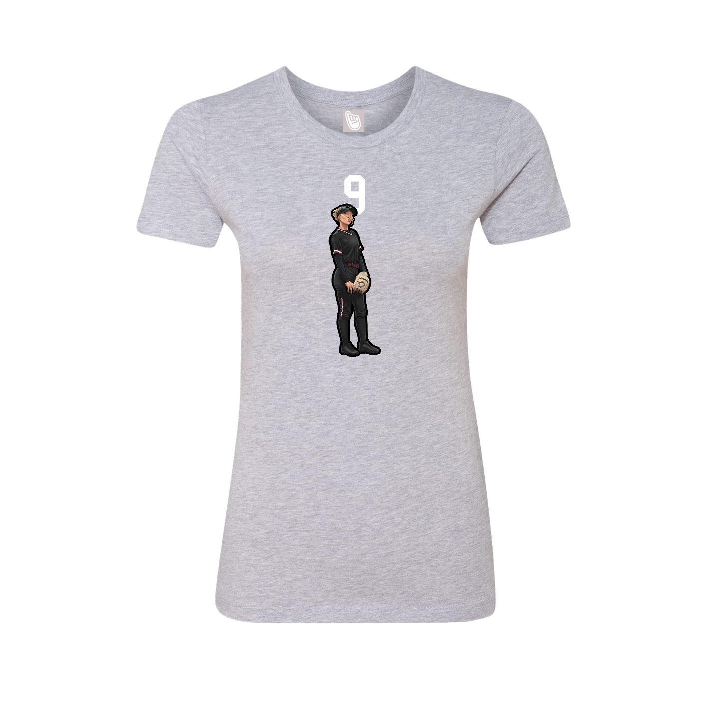Fitted Women's Tee — Number Top in Grey