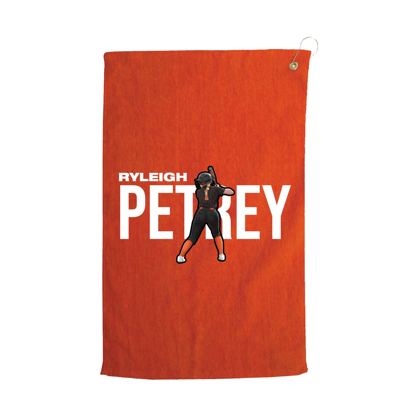 Golf Towel — Player Name in Orange