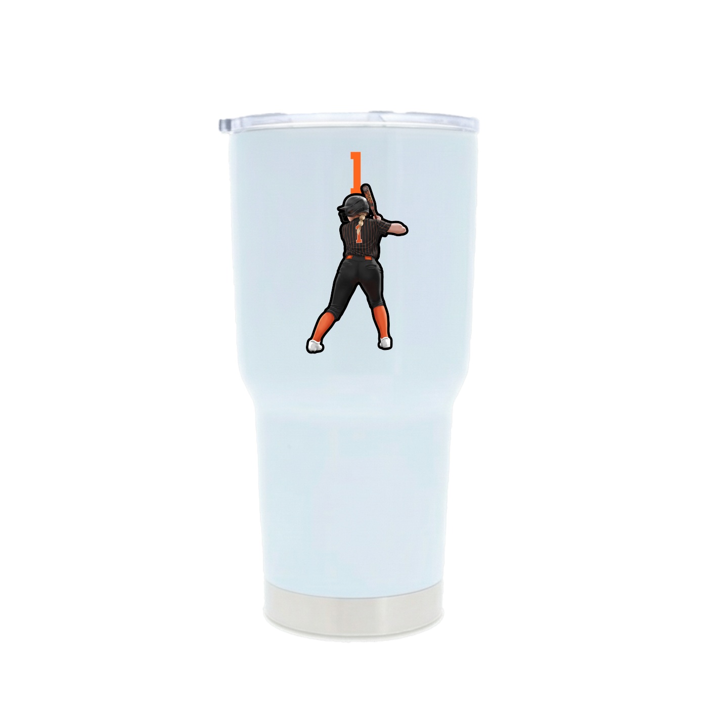 30oz Stainless Steel Tumbler — Number Top in White