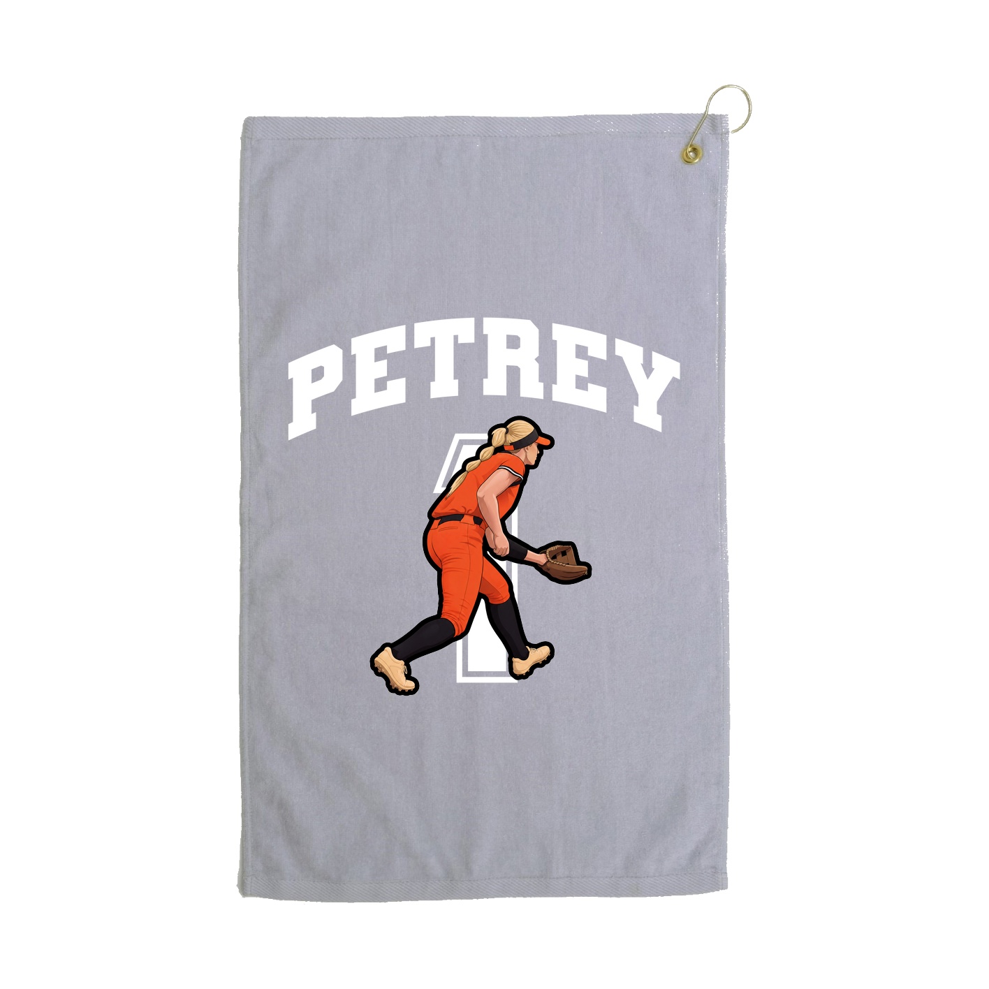 Golf Towel — Number in Grey