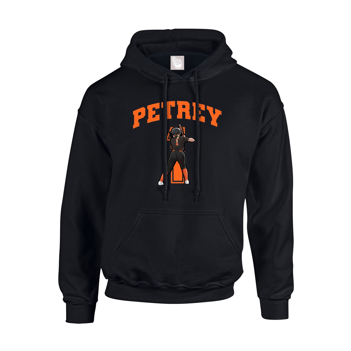 Youth Hoodie — Number in Black
