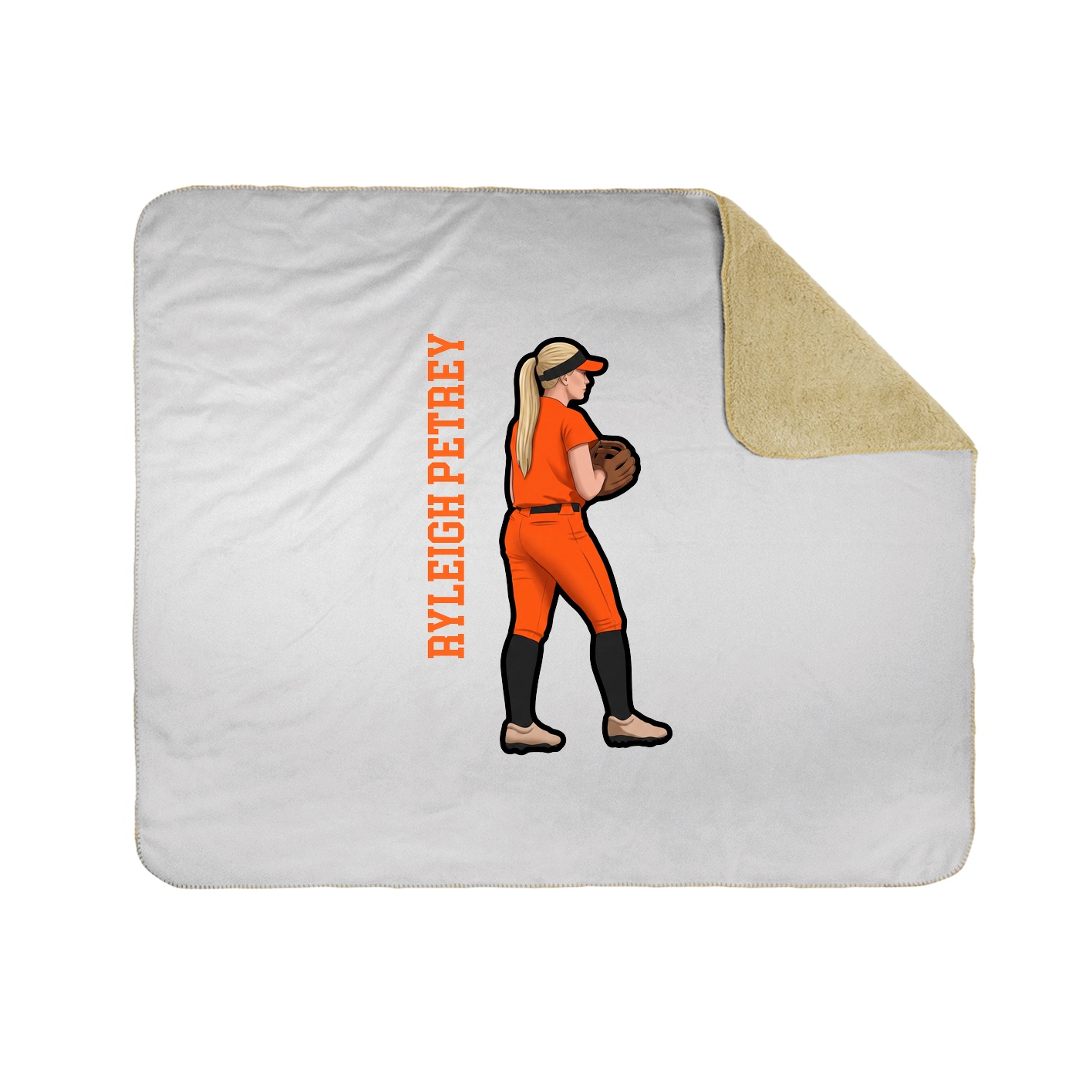 Throw Blanket — Name Vertical in White