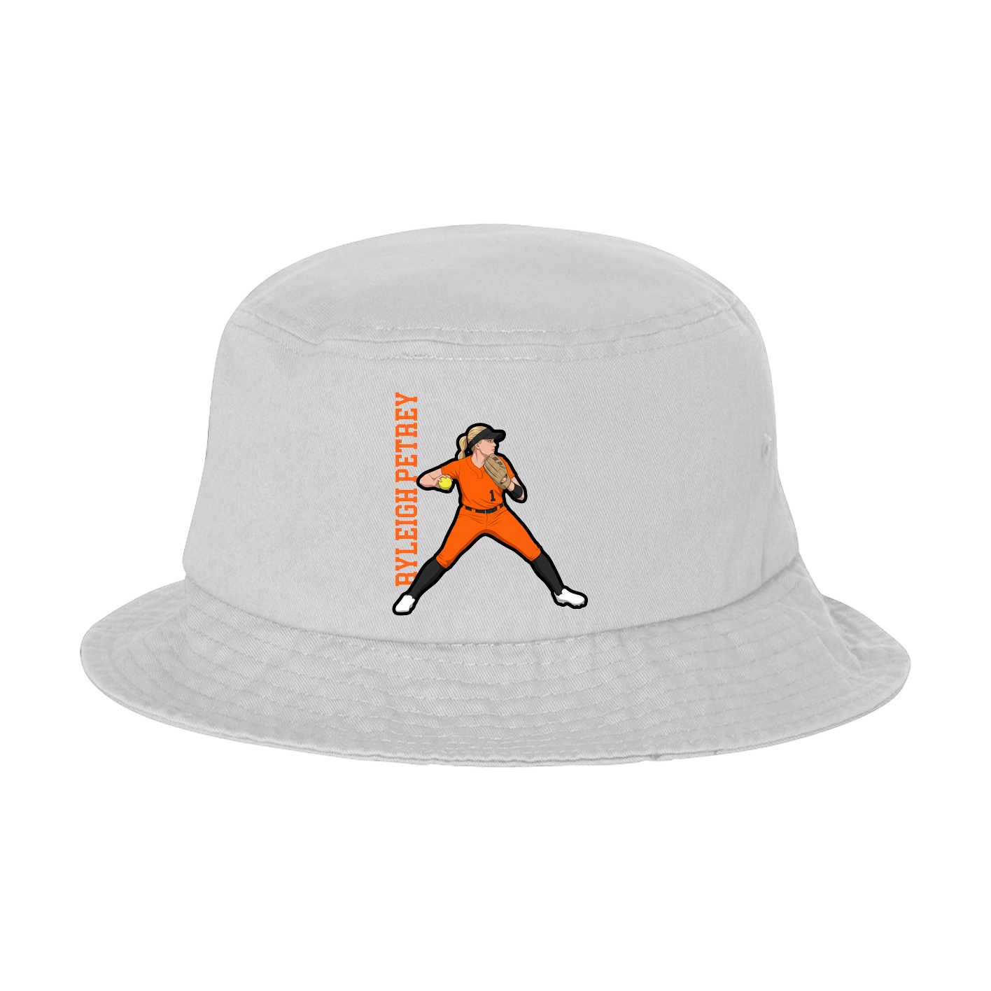 Bucket Cap — Name Vertical in White