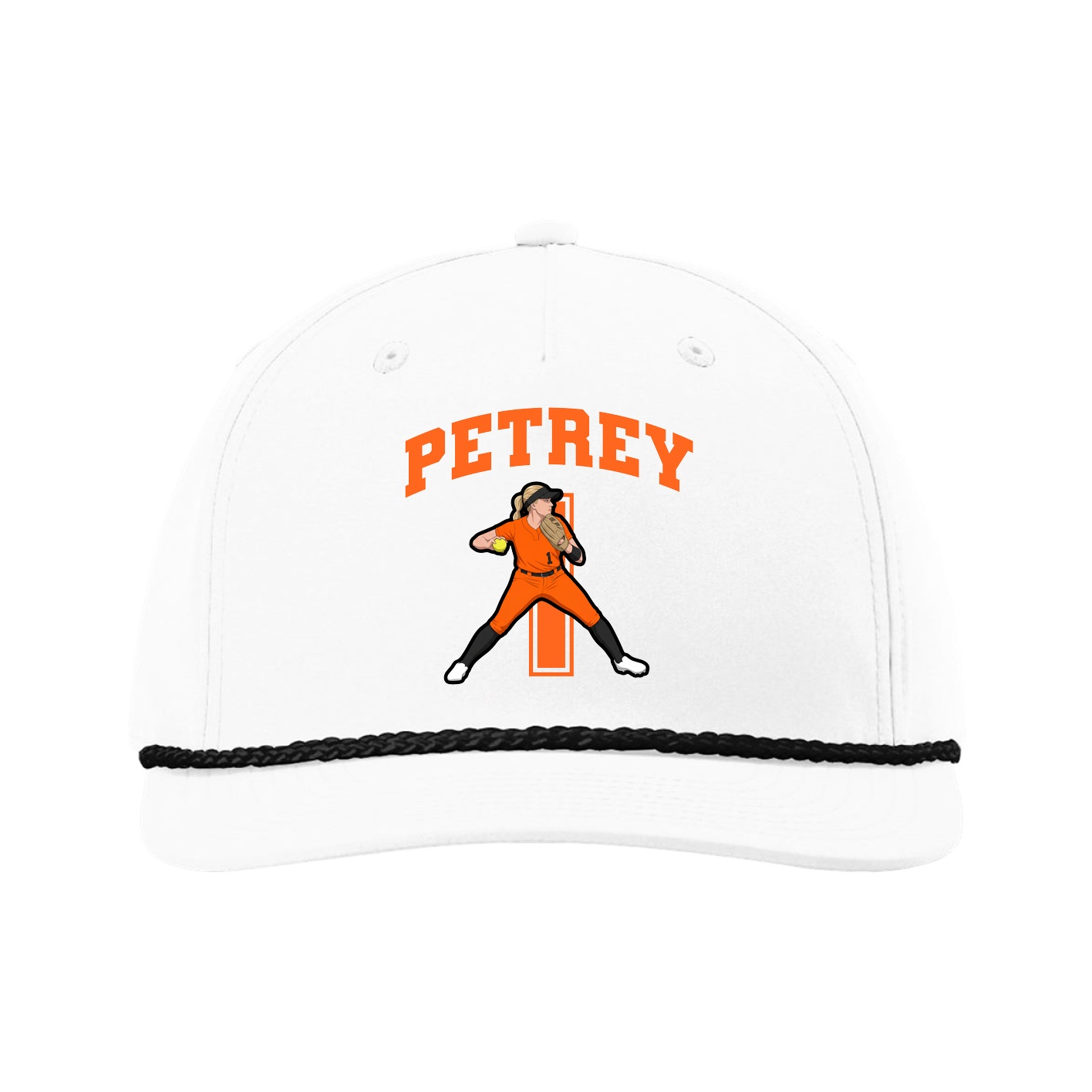 Five-Panel Classic Rope Cap — Number in White