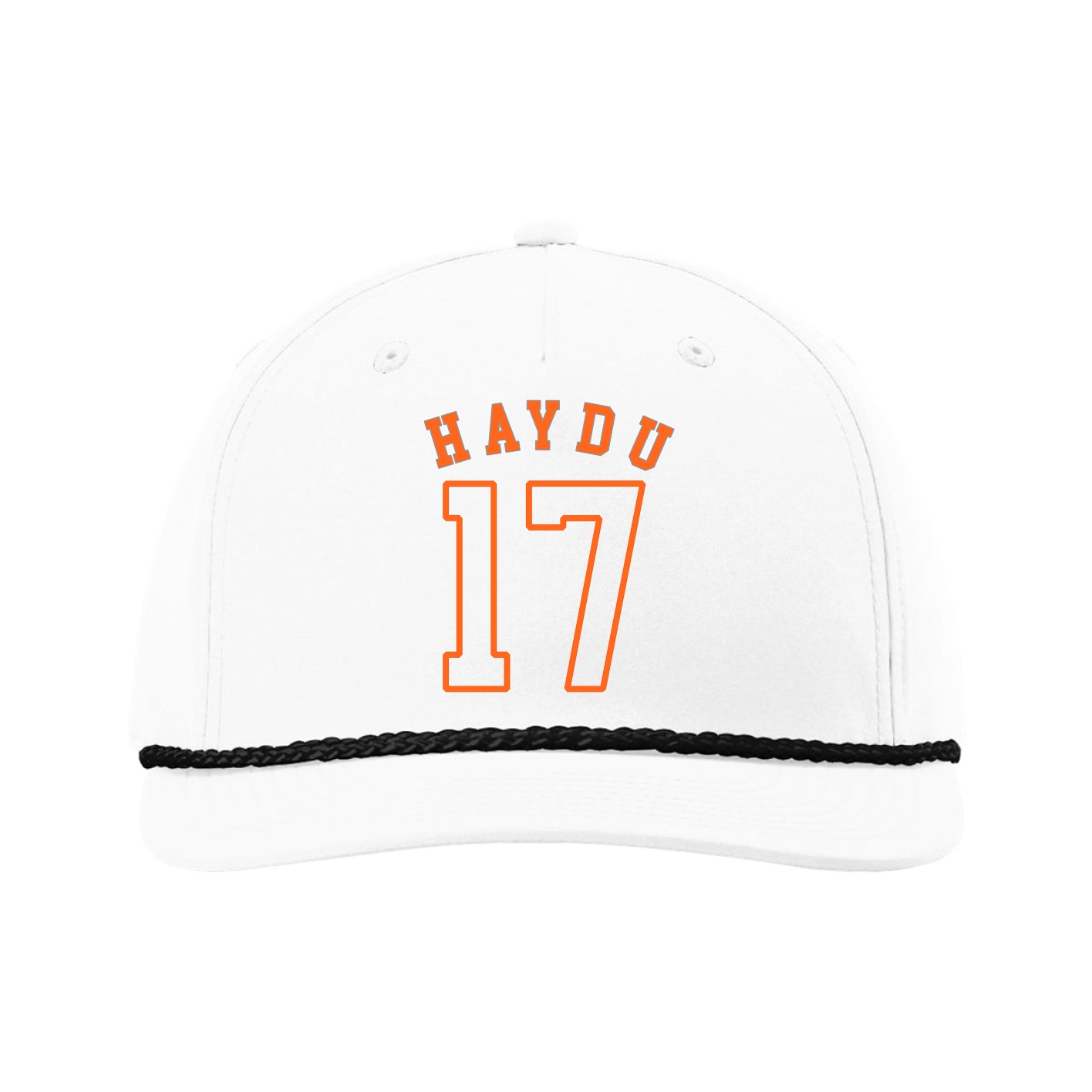 Five-Panel Classic Rope Cap — Shirsey Arch in White