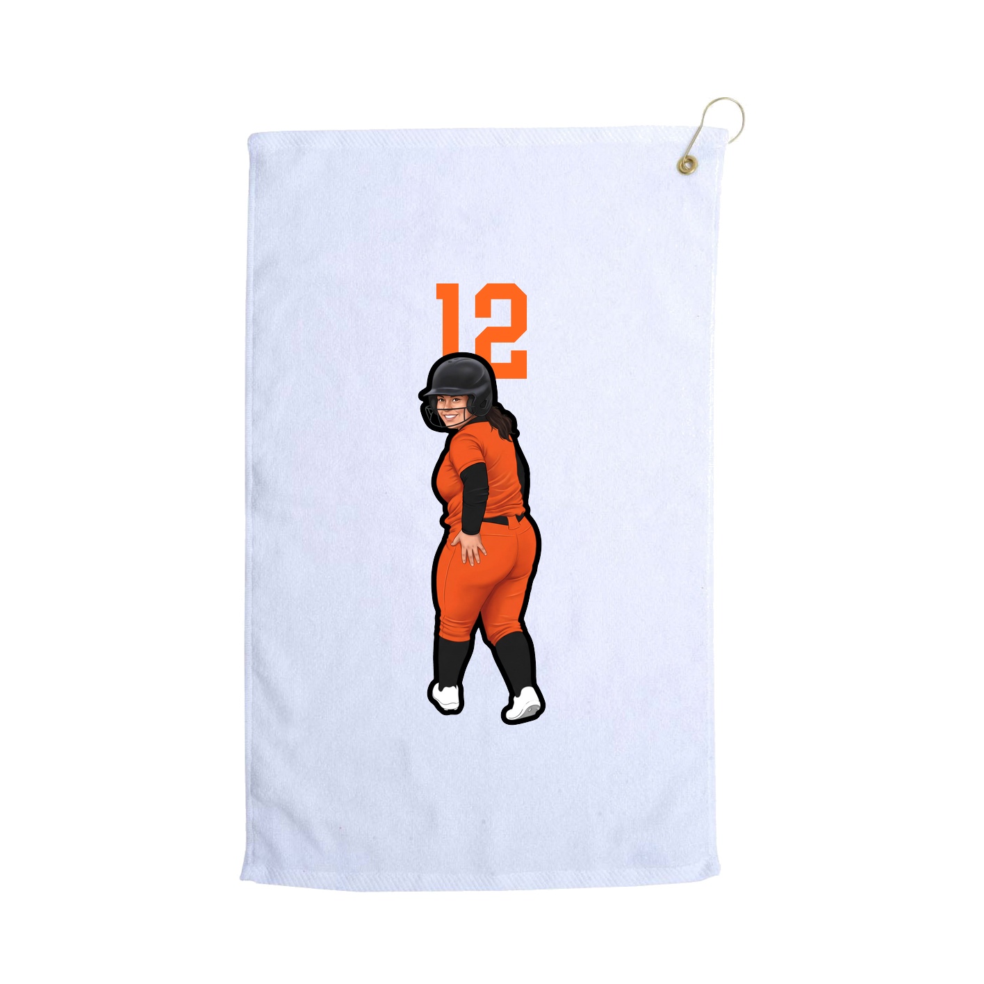 Golf Towel — Number Top in White