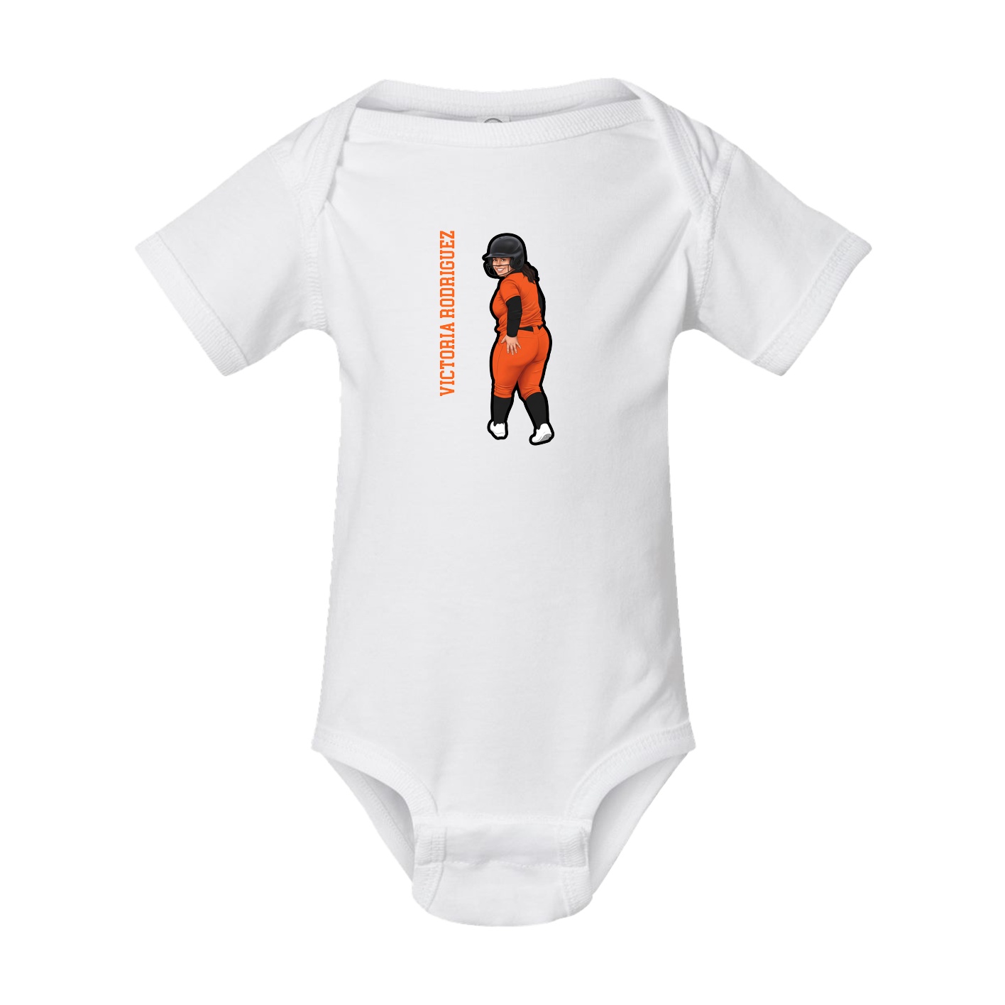 Baby Onesie — Name Vertical in White