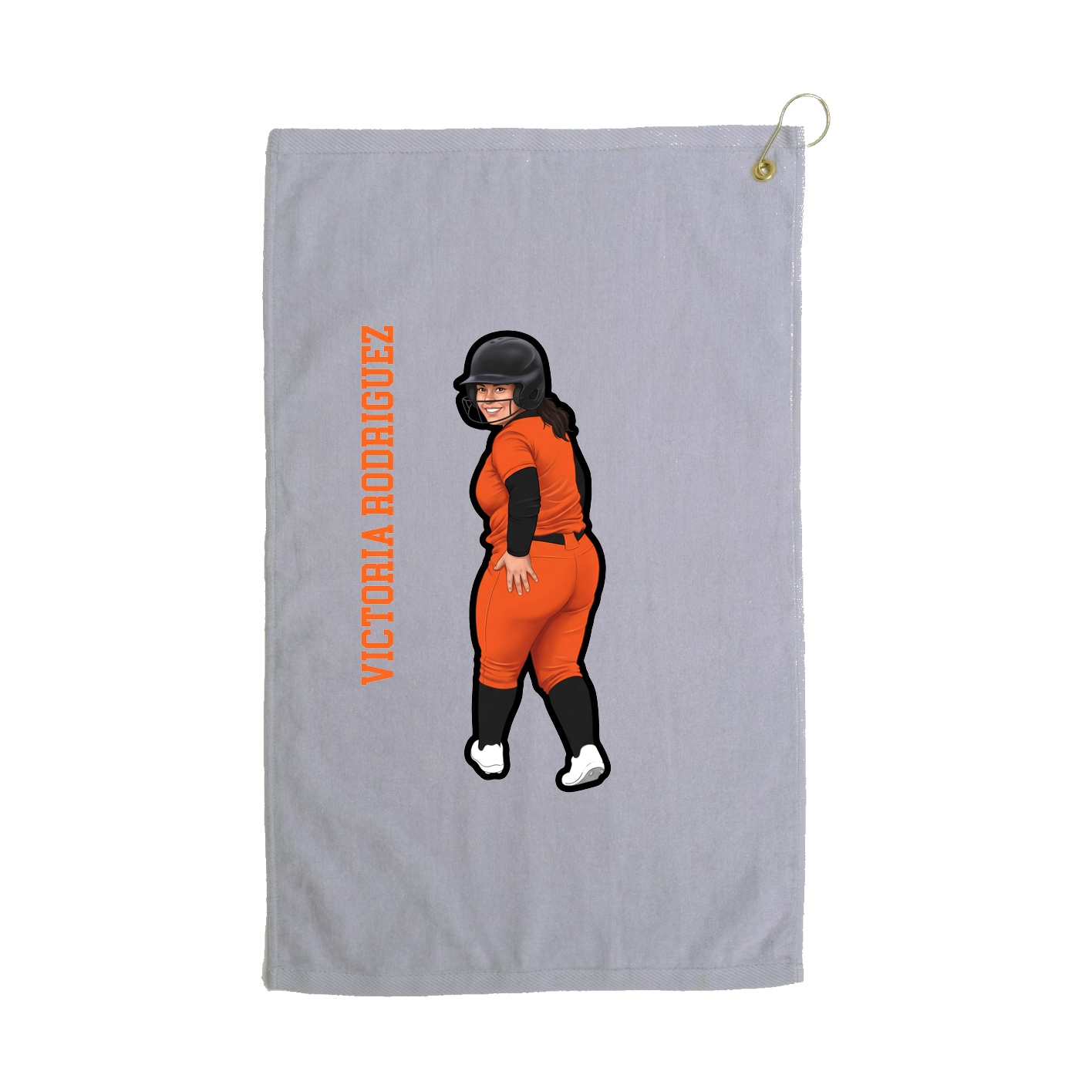 Golf Towel — Name Vertical in Grey