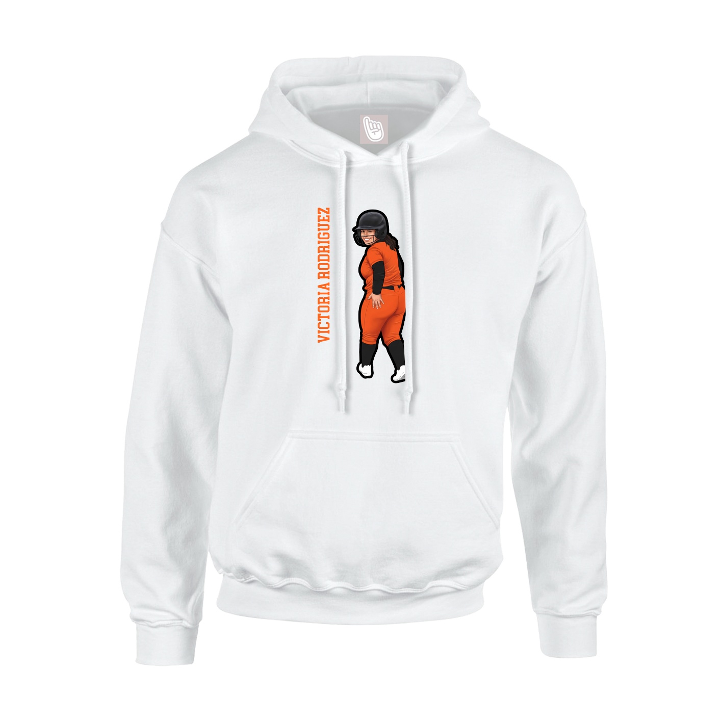 Hoodie — Name Vertical in White