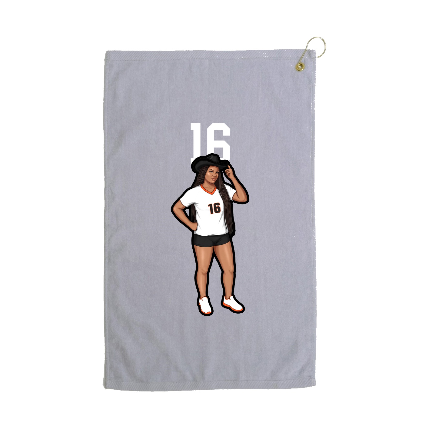 Golf Towel — Number Top in Grey