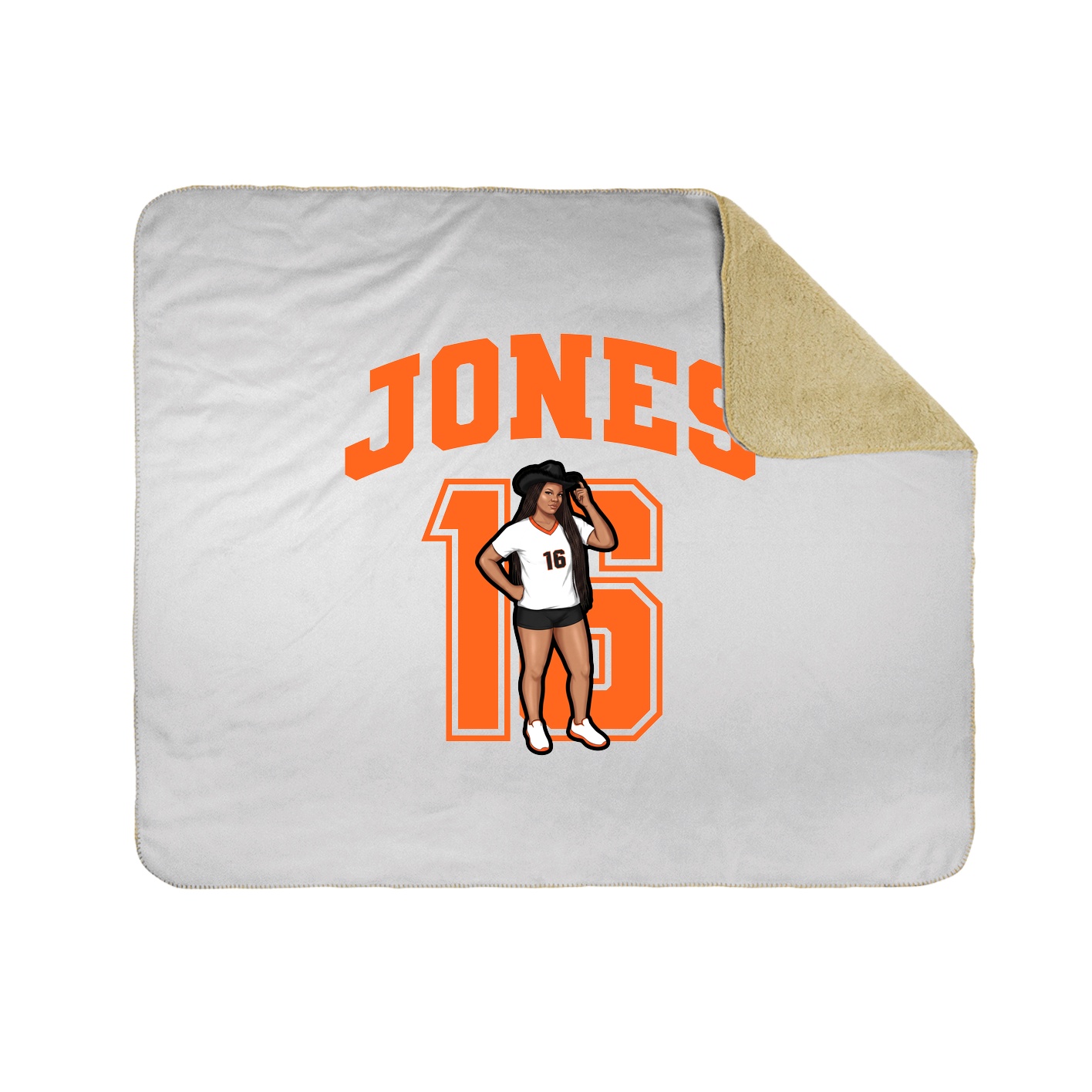 Throw Blanket — Number in White