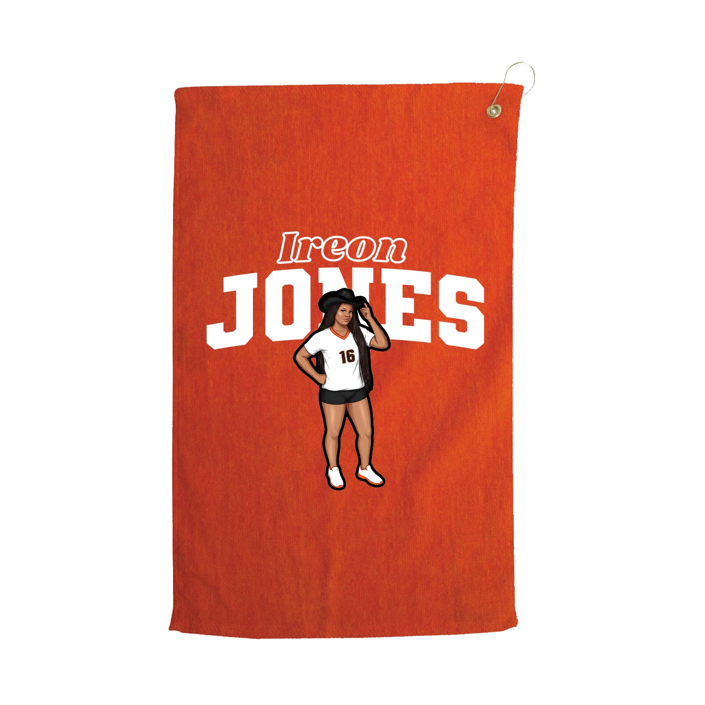 Golf Towel — Name Arch in Orange