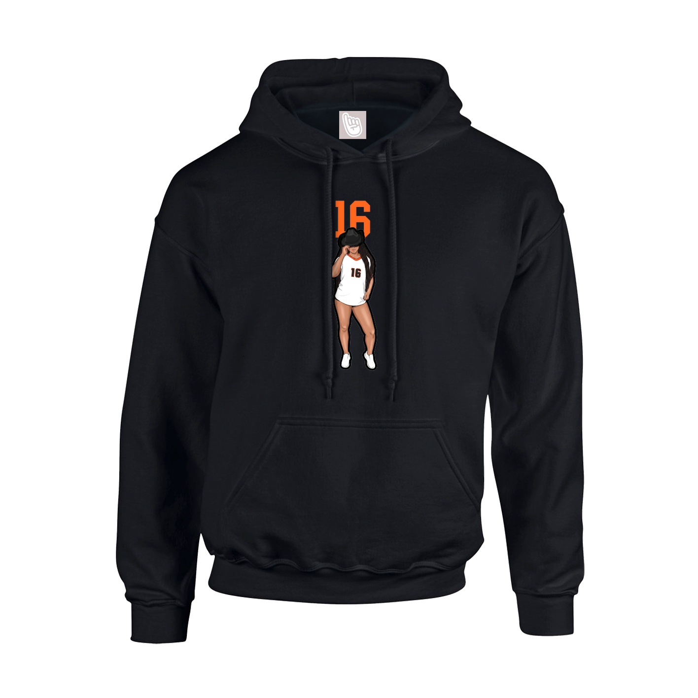 Hoodie — Number Top in Black
