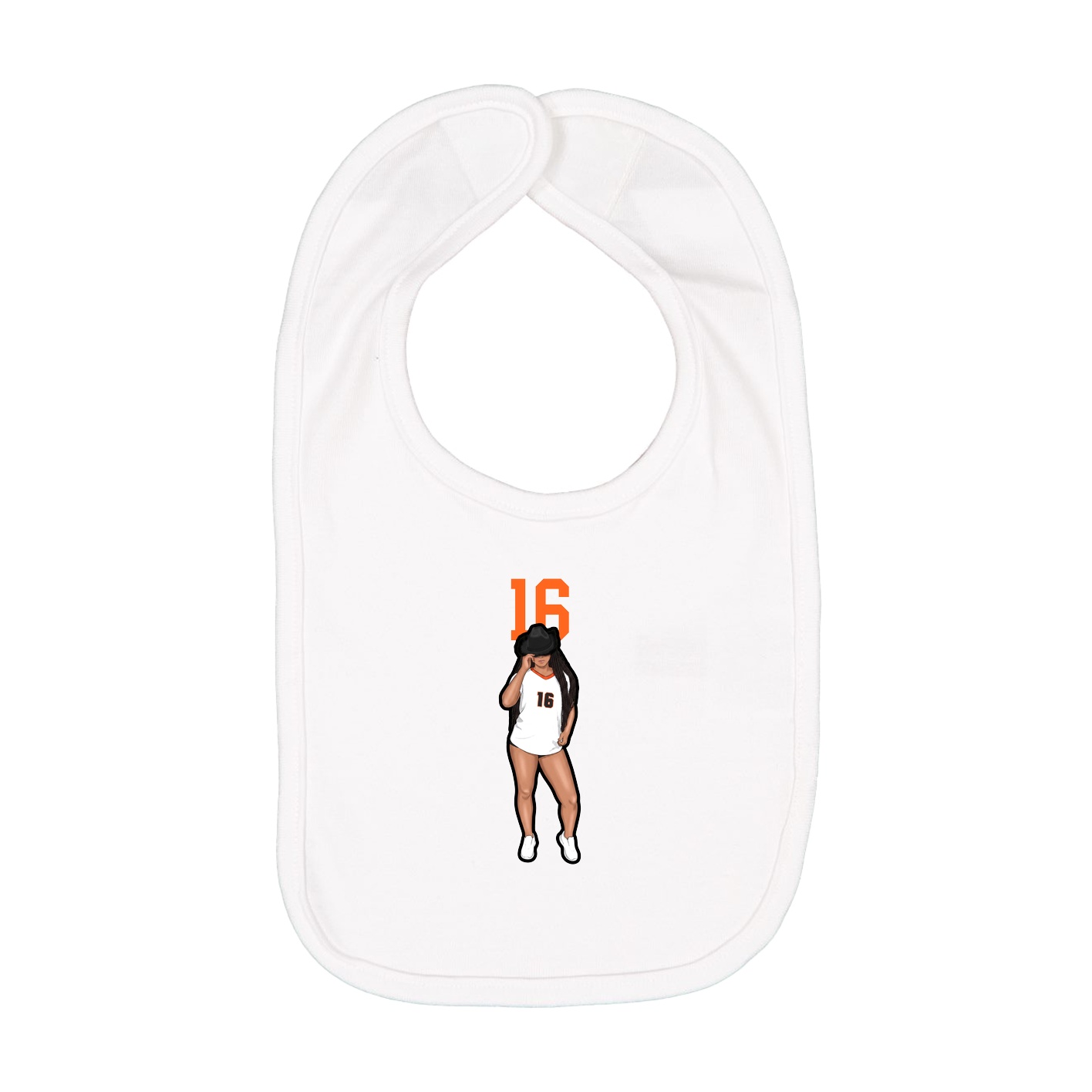 Infant Bib — Number Top in White