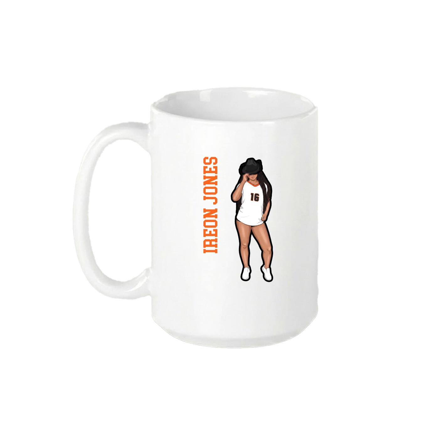 15oz Coffee Mug — Name Vertical in White