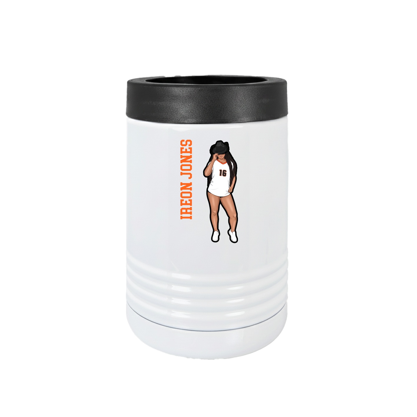 Beverage Holder — Name Vertical in White