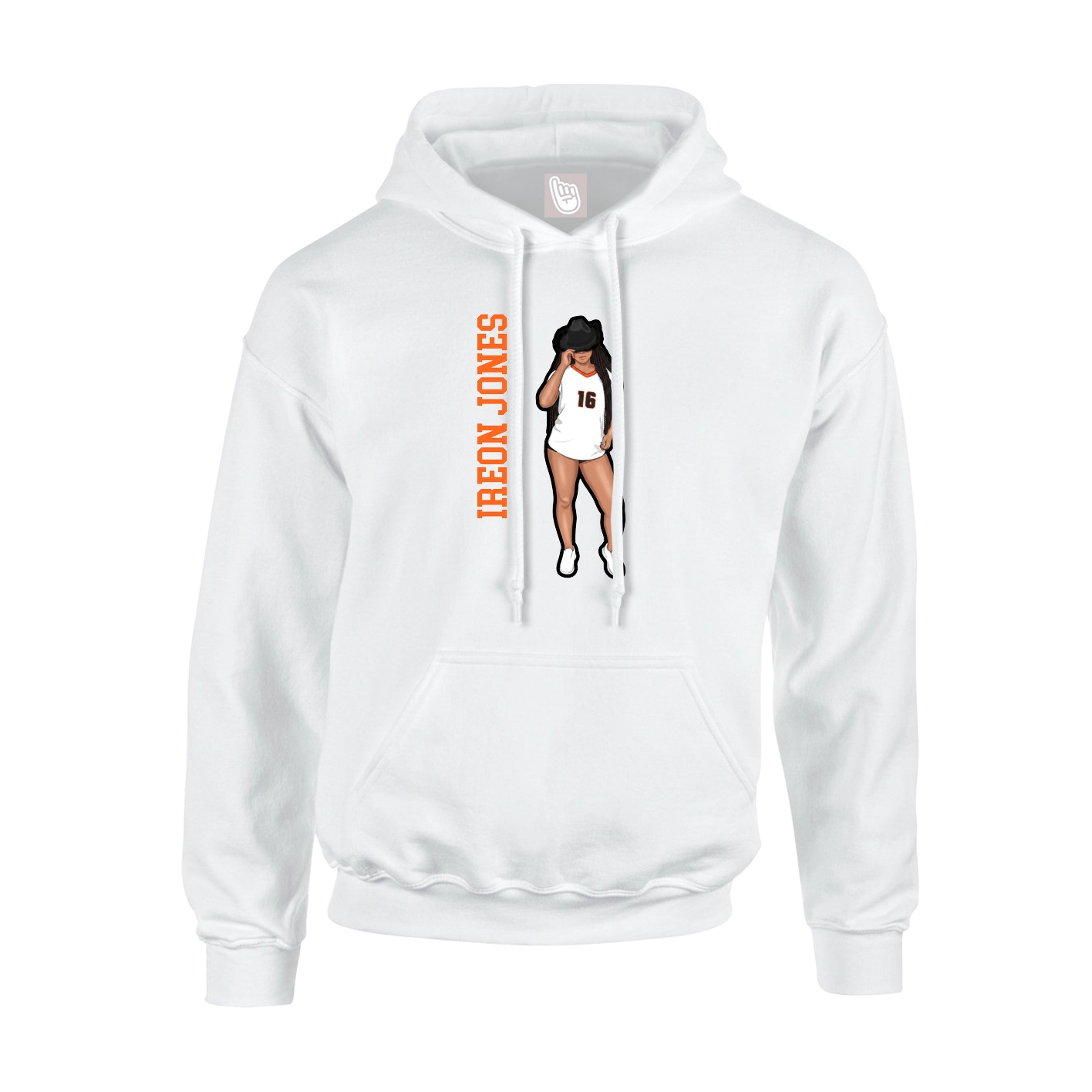 Hoodie — Name Vertical in White