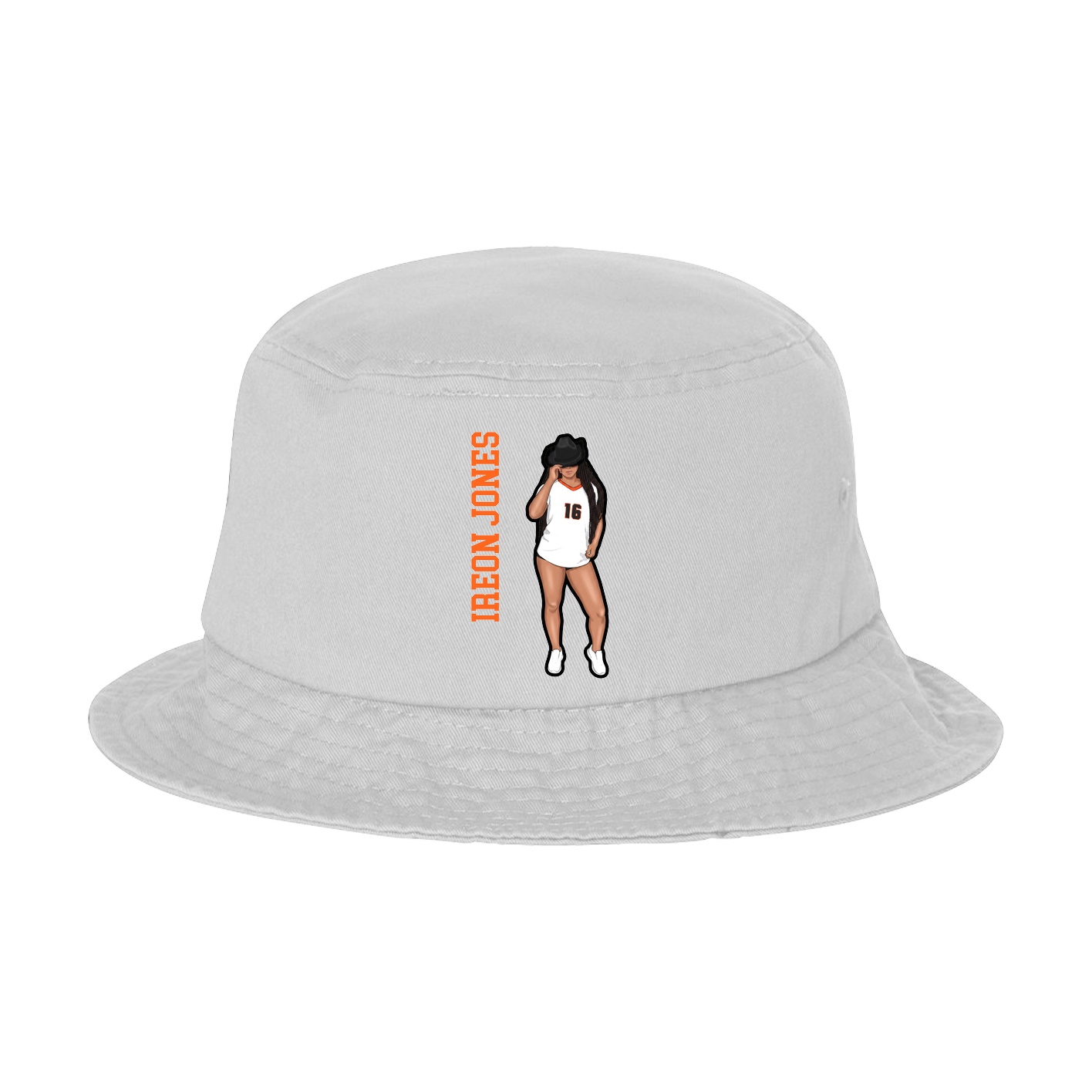 Bucket Cap — Name Vertical in White
