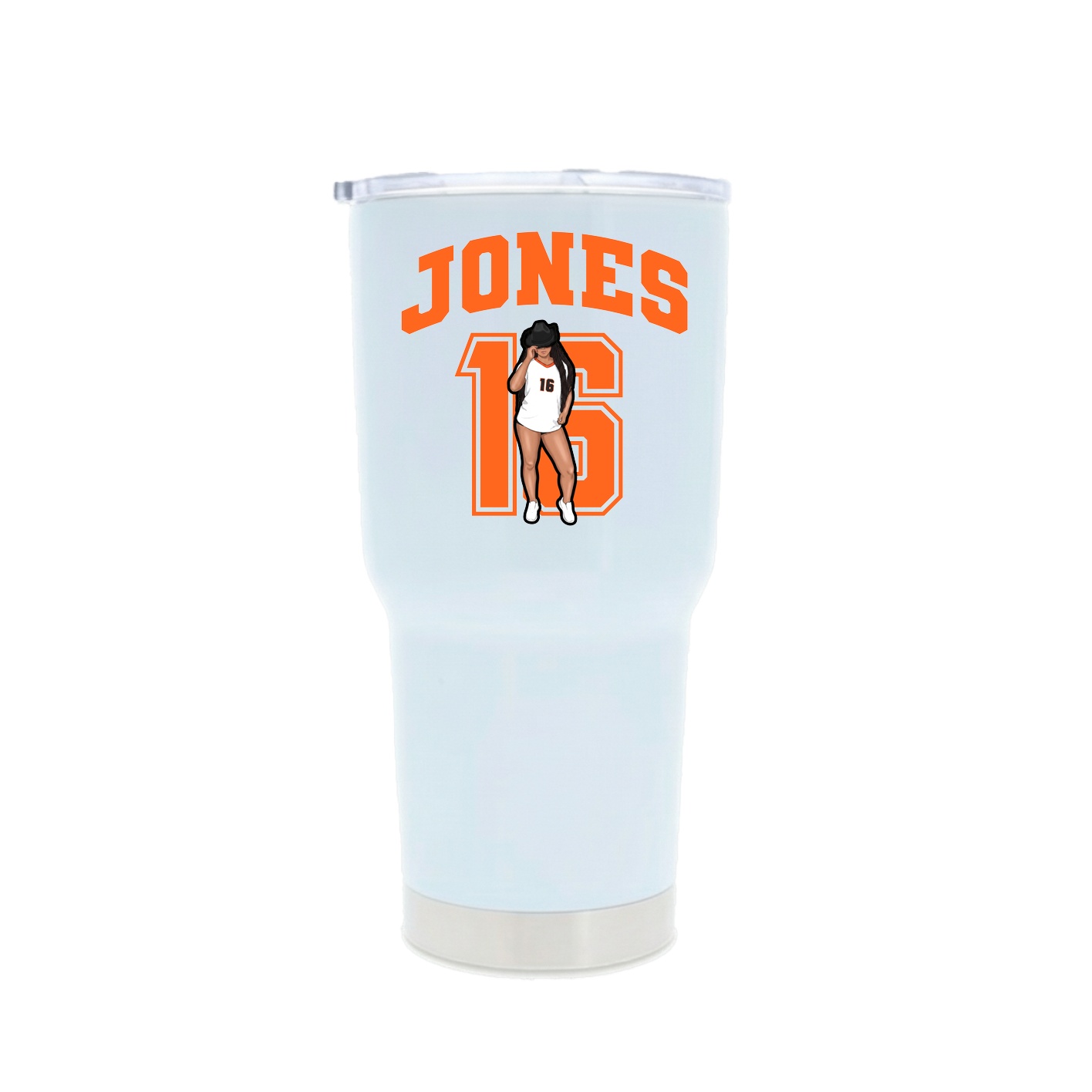 30oz Stainless Steel Tumbler — Number in White