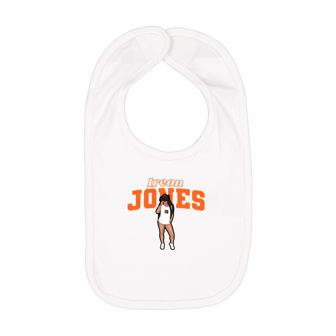 Infant Bib — Name Arch in White