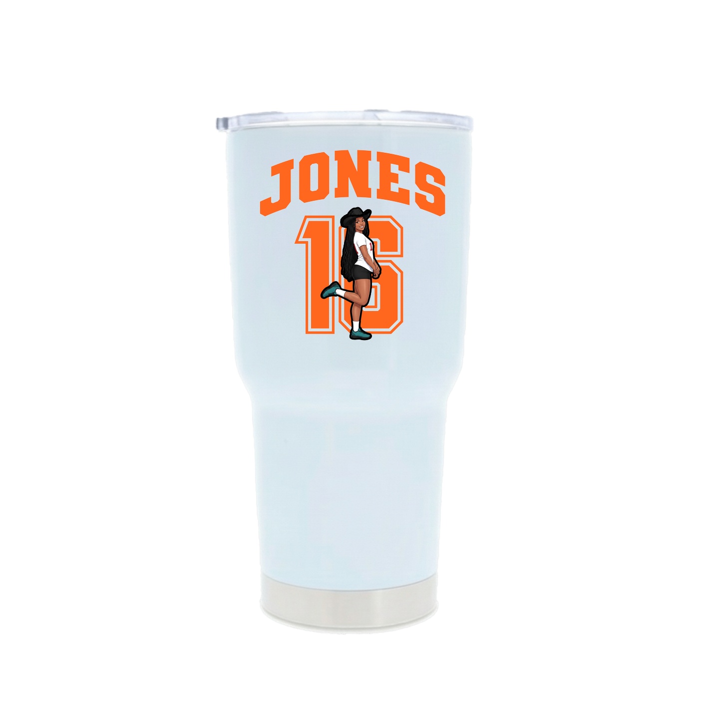 30oz Stainless Steel Tumbler — Number in White