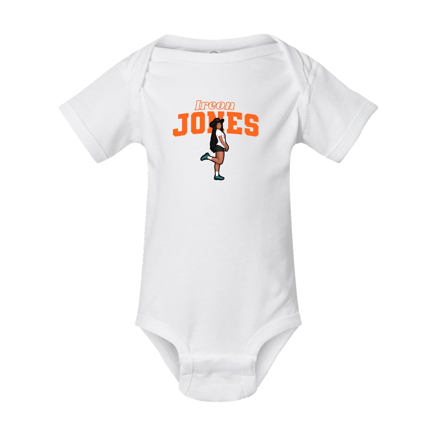 Baby Onesie — Name Arch in White