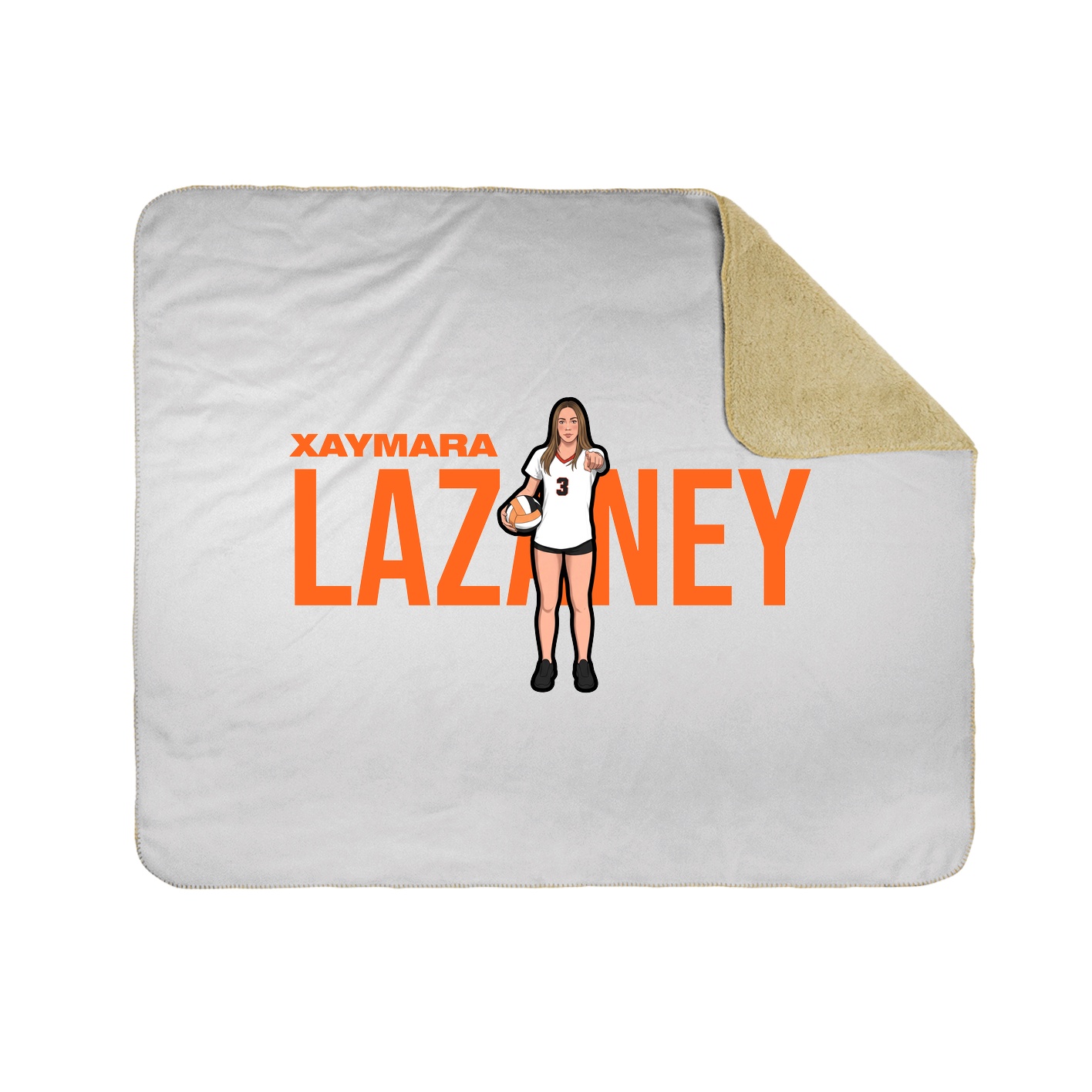 Throw Blanket — Player Name in White