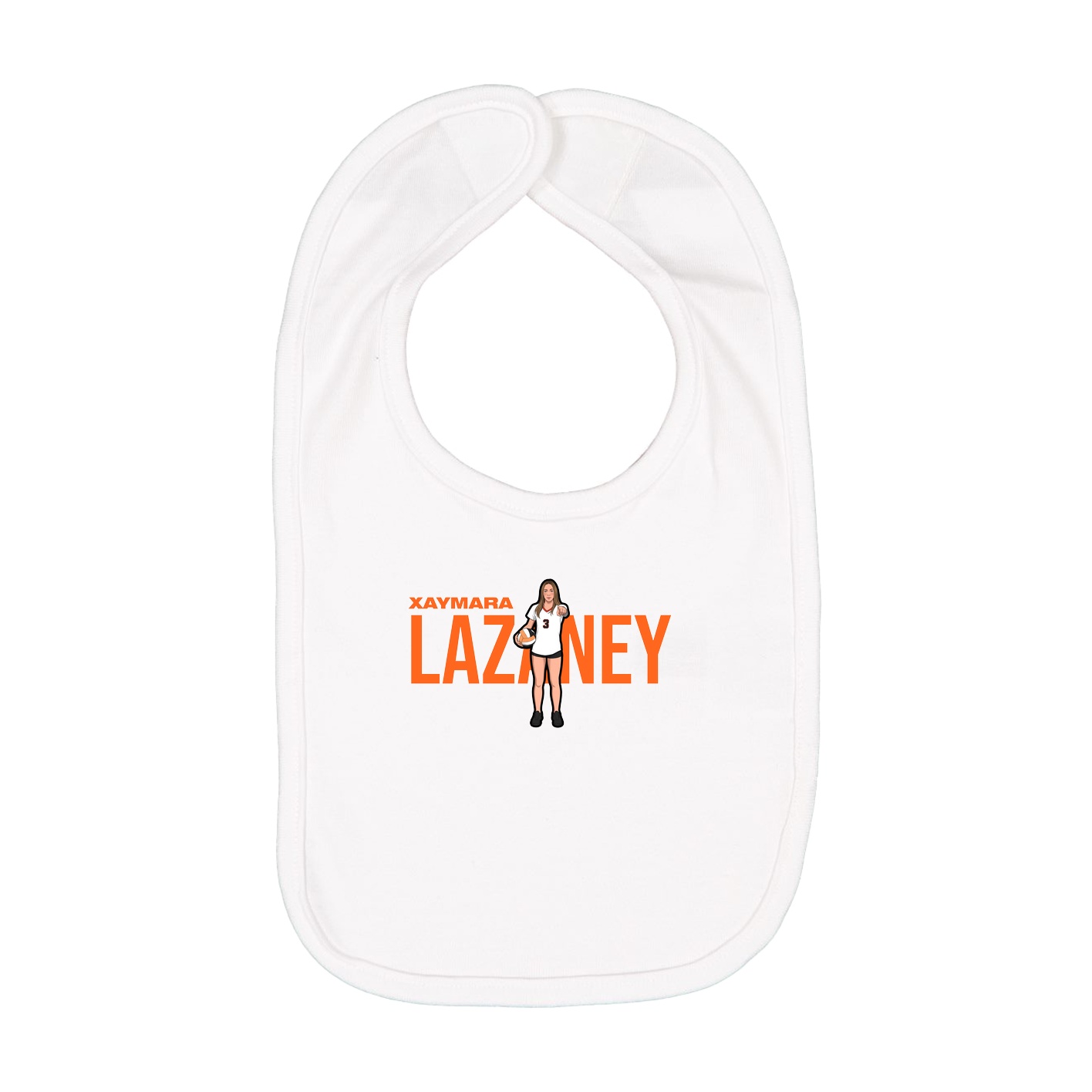 Infant Bib — Player Name in White