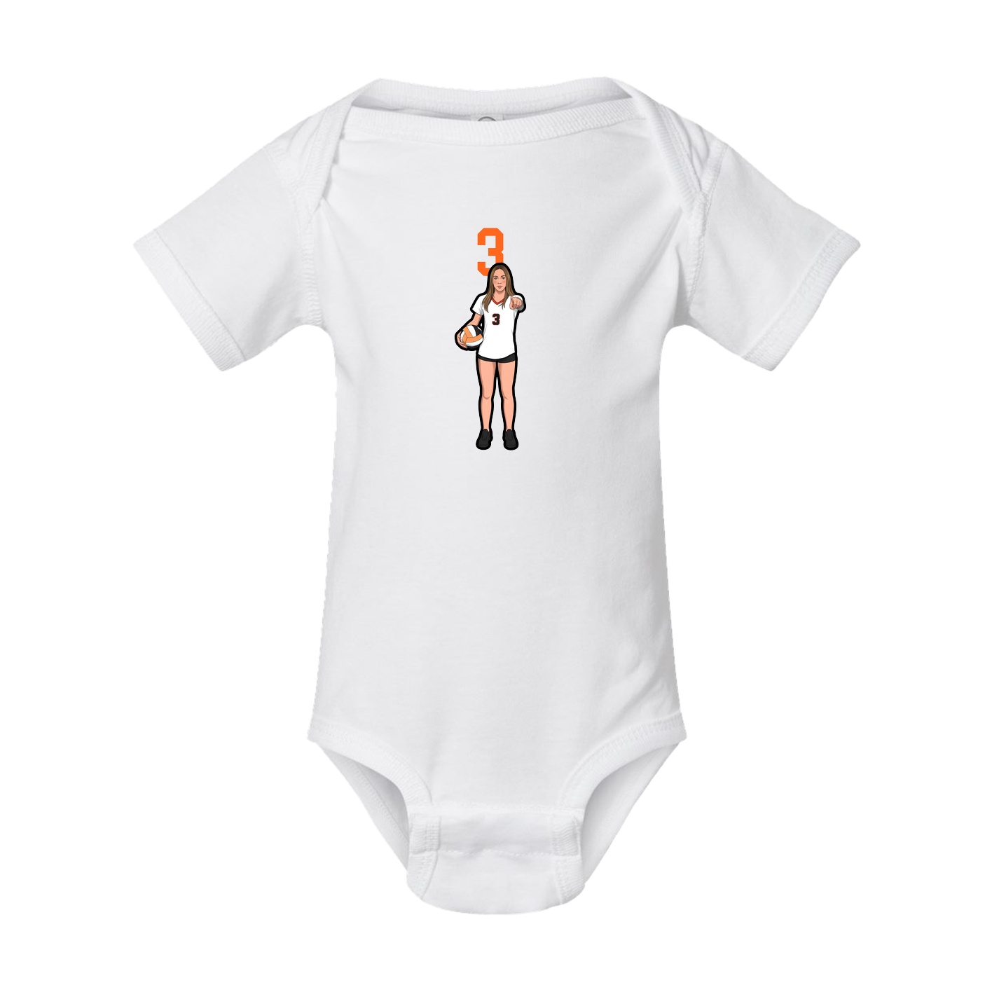 Baby Onesie — Number Top in White