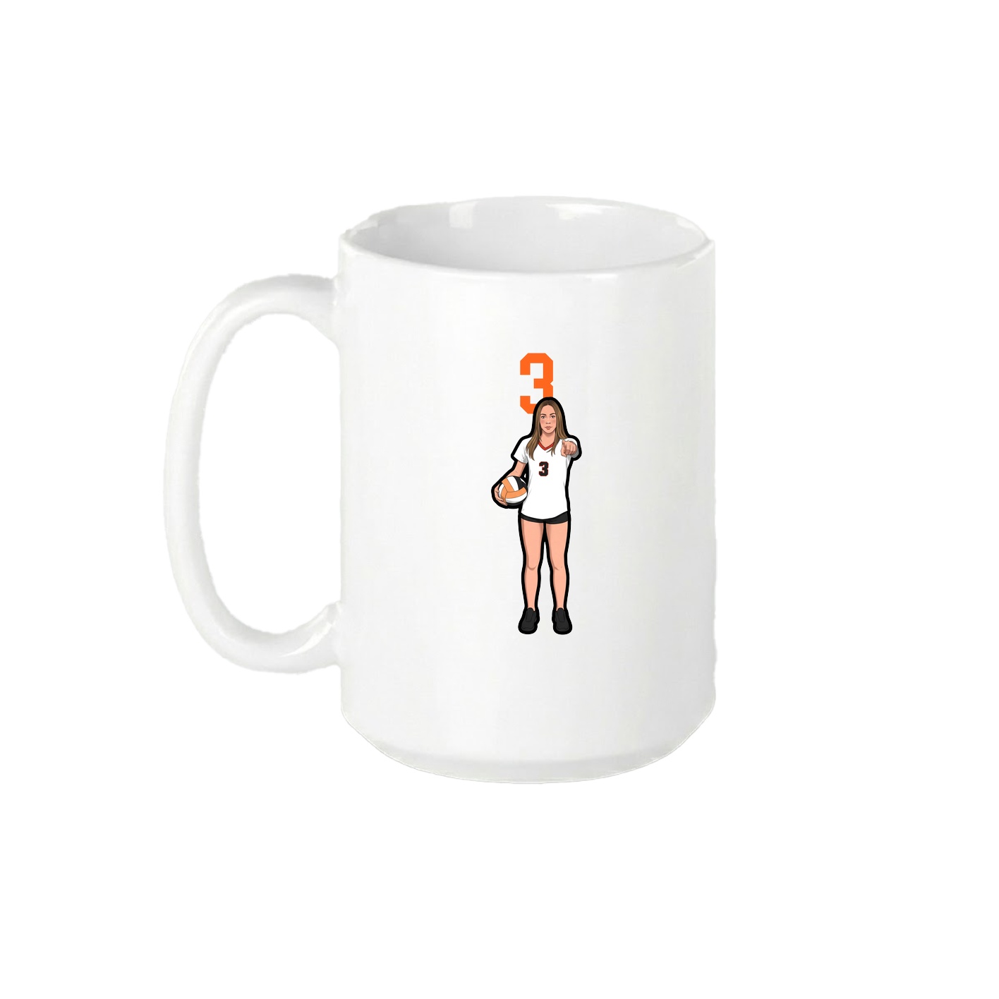 15oz Coffee Mug — Number Top in White