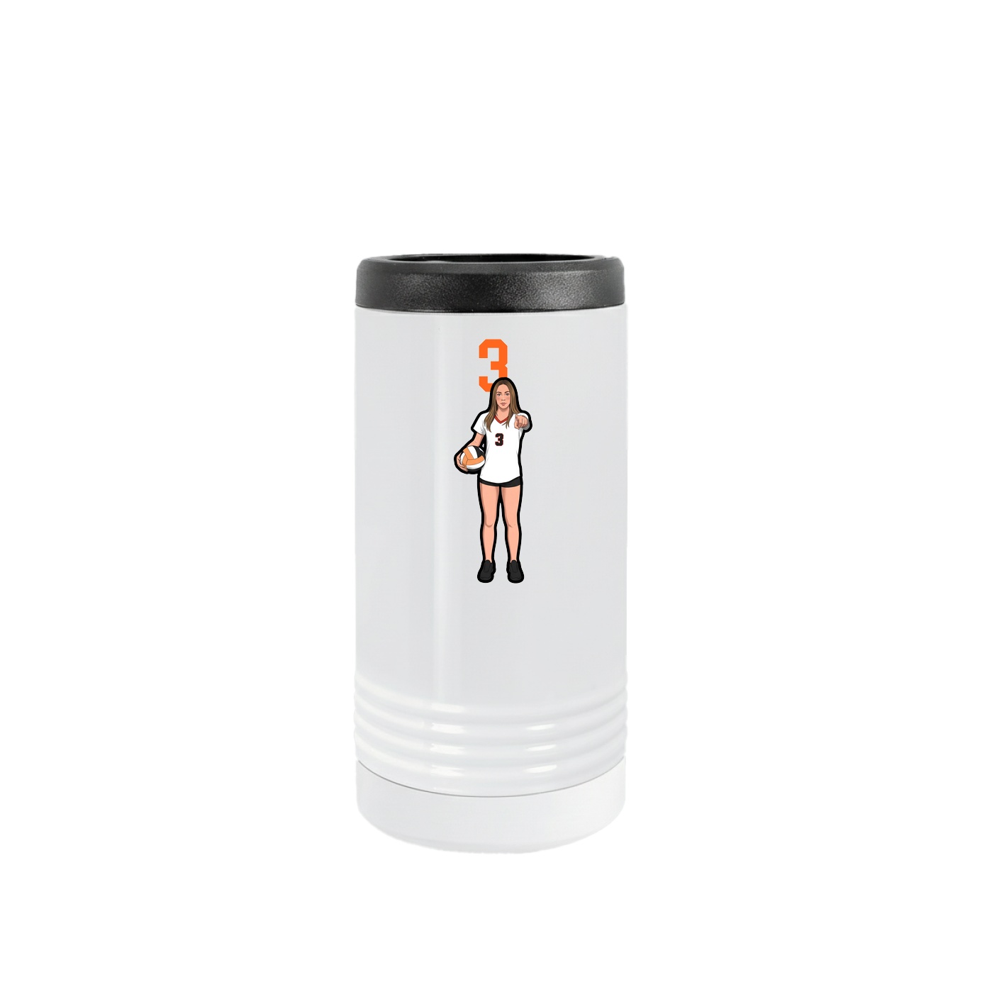 Slim Beverage Holder — Number Top in White