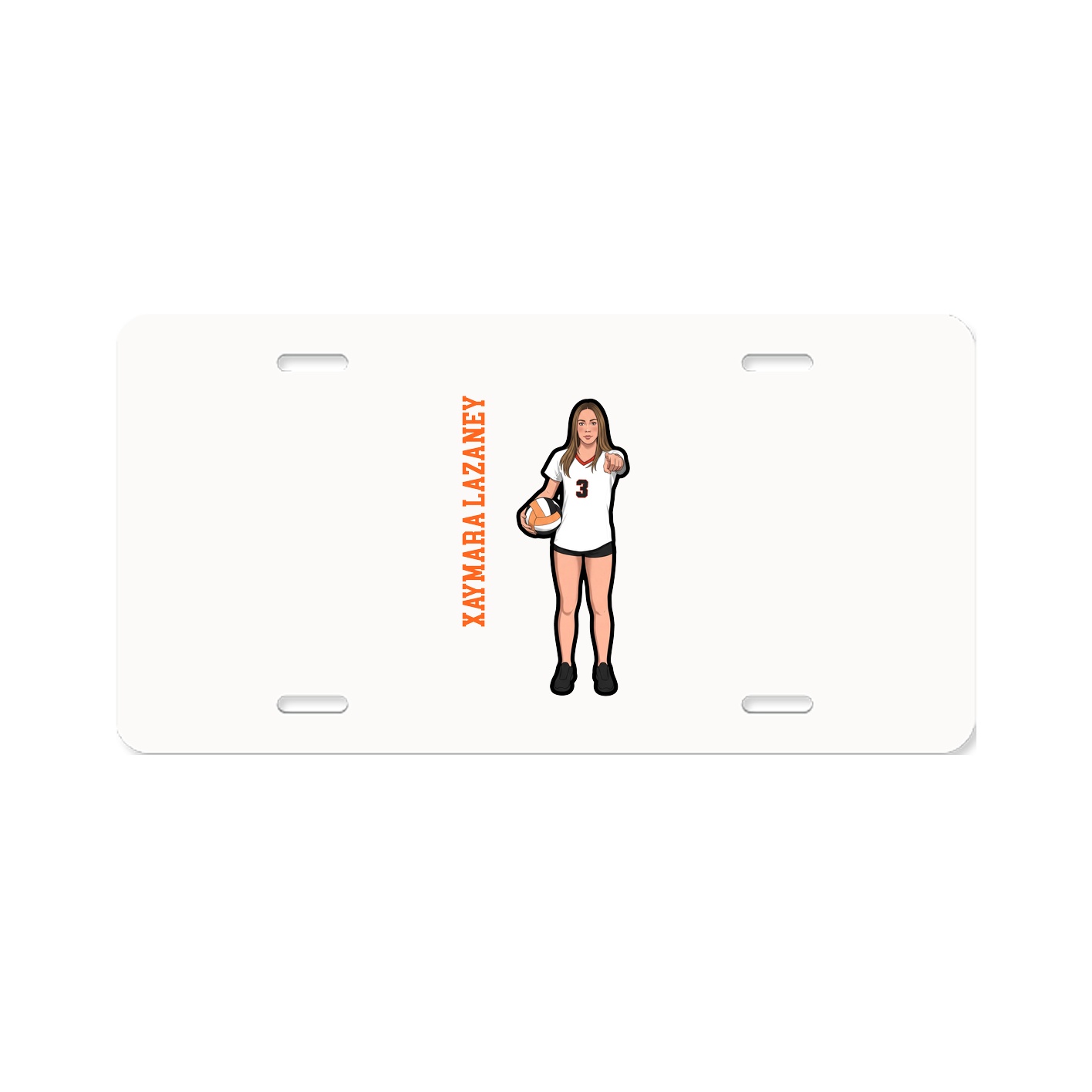 License Plate — Name Vertical in Classic