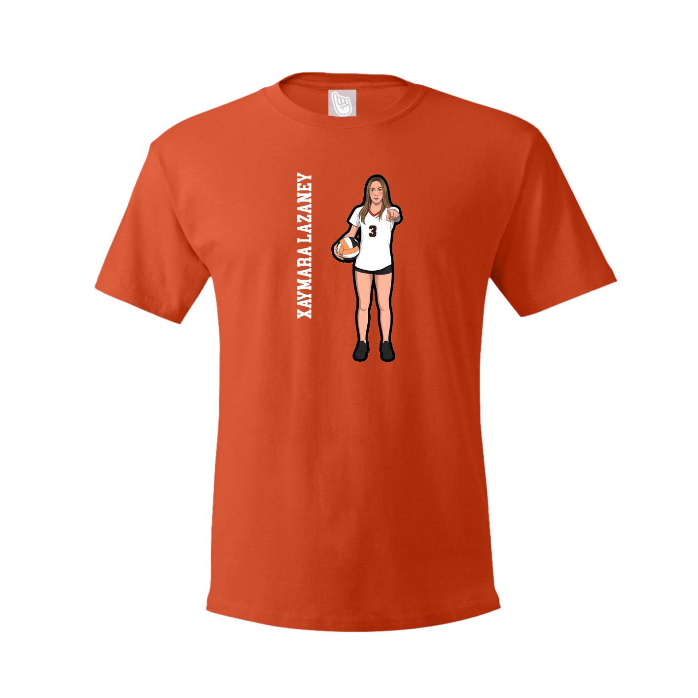 Youth Tee — Name Vertical in Orange