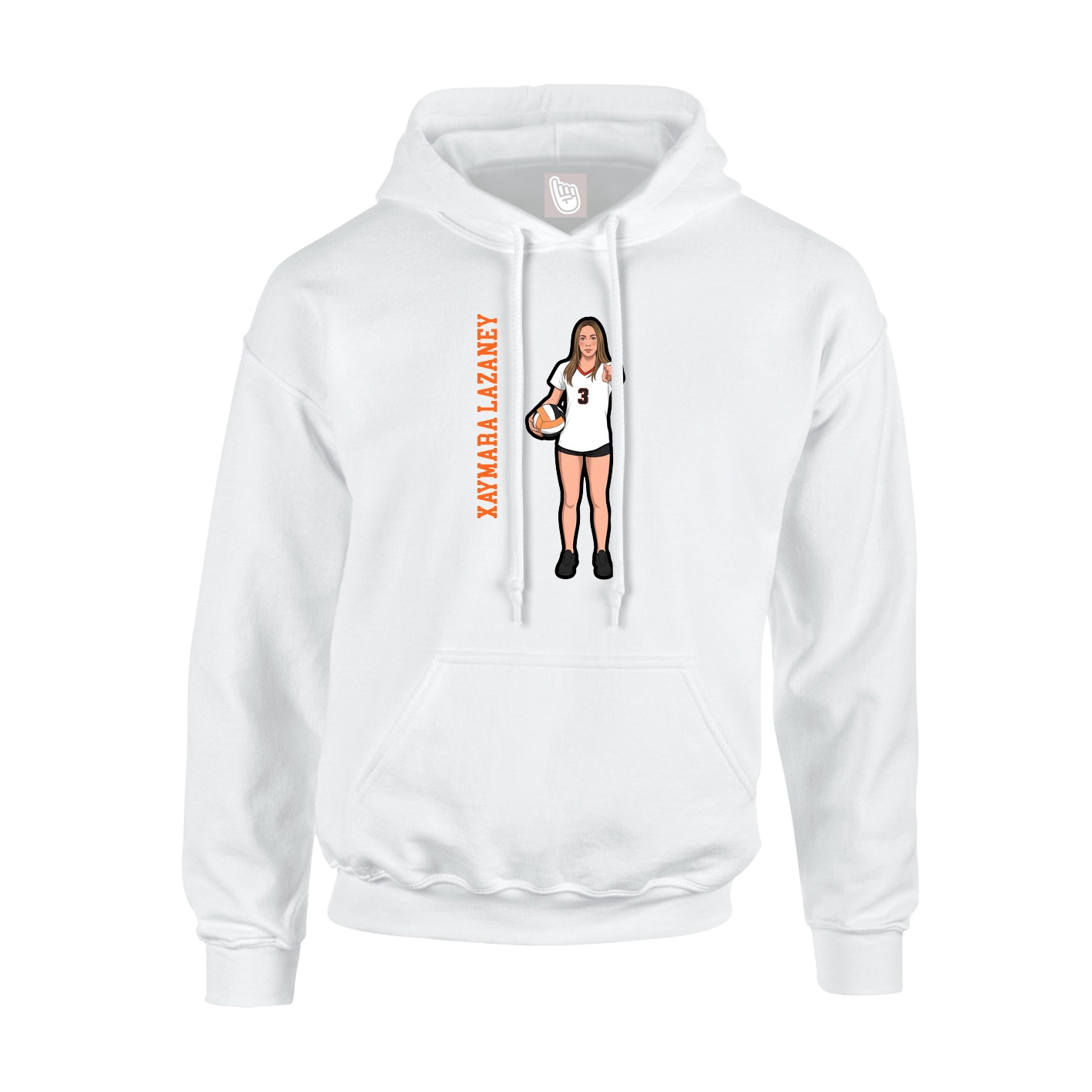 Hoodie — Name Vertical in White